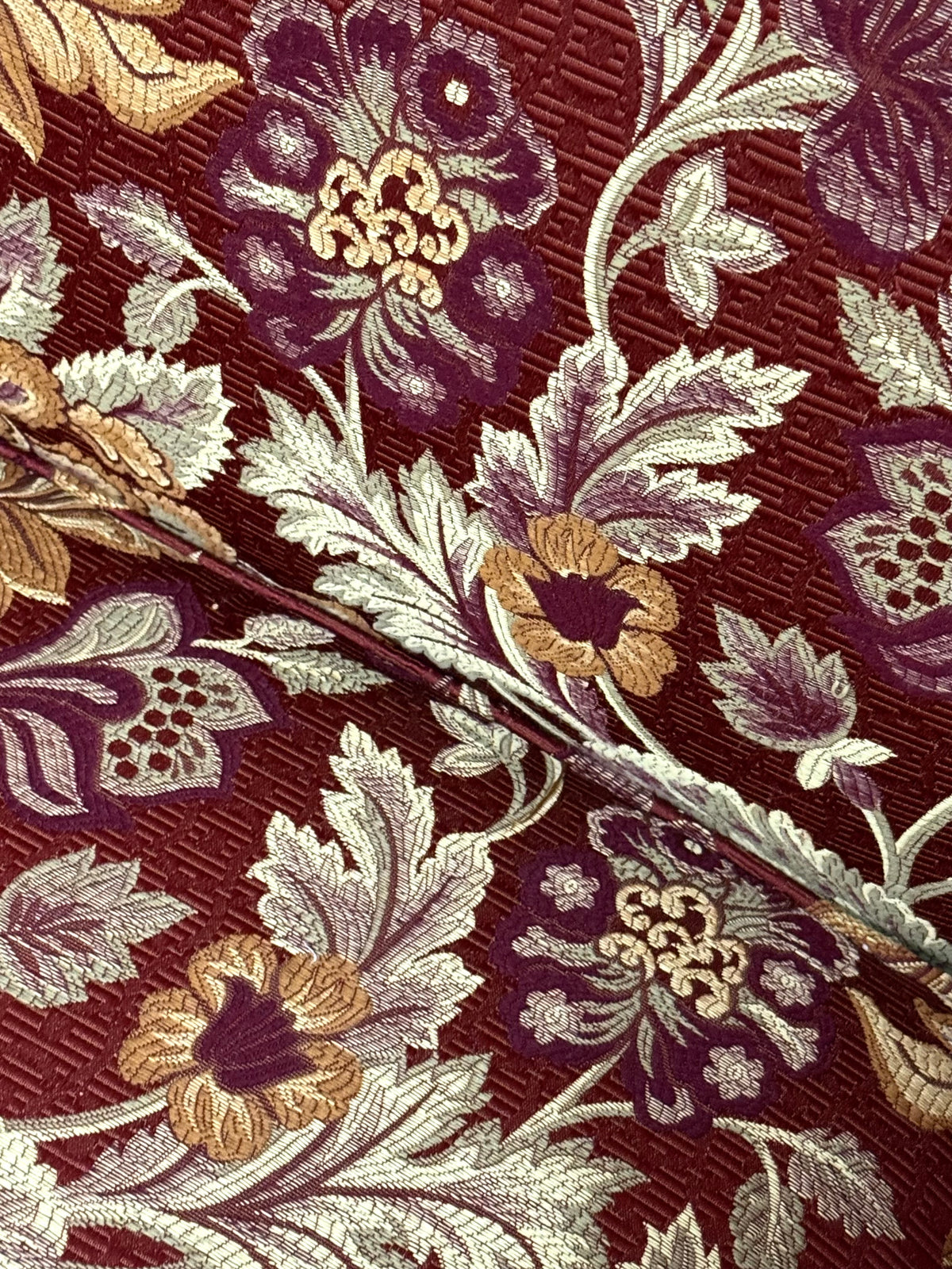 Rich Red & Gold Floral Chair