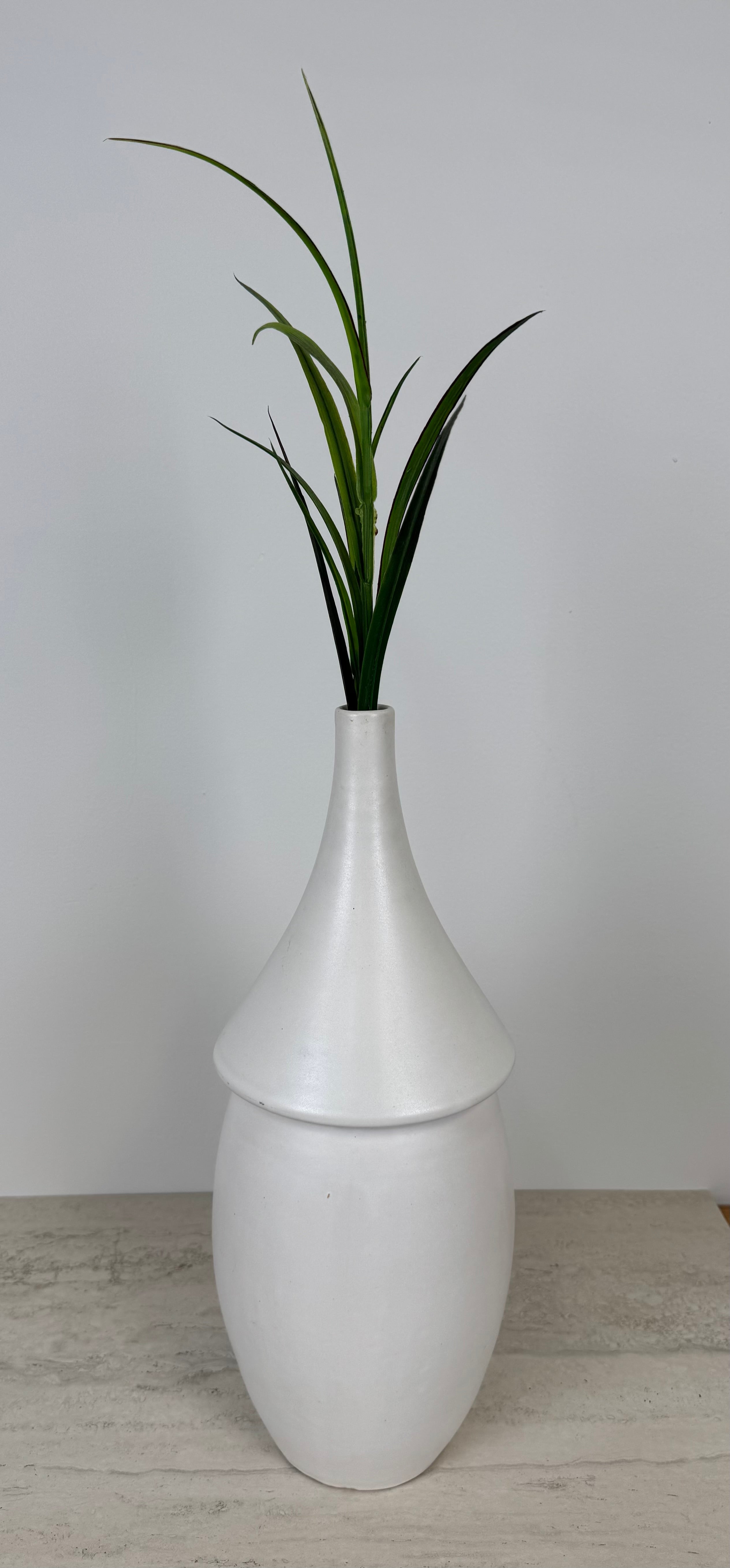 Tom Dixon Style Matte Cream Ceramic Vase