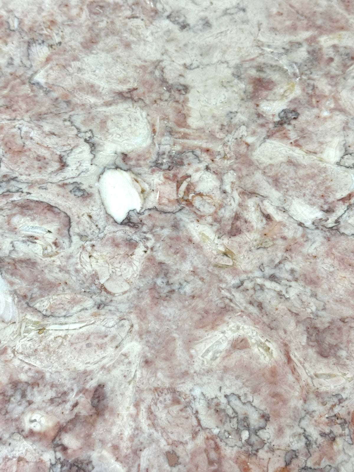 Gray Provincial Table with Pink Marble Top