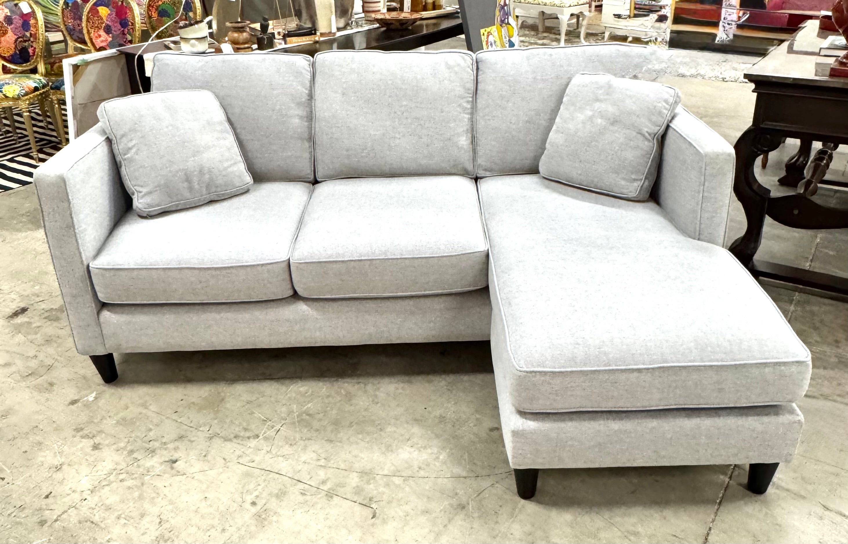 URBAN BARN Silver Gray Sofa Chaise