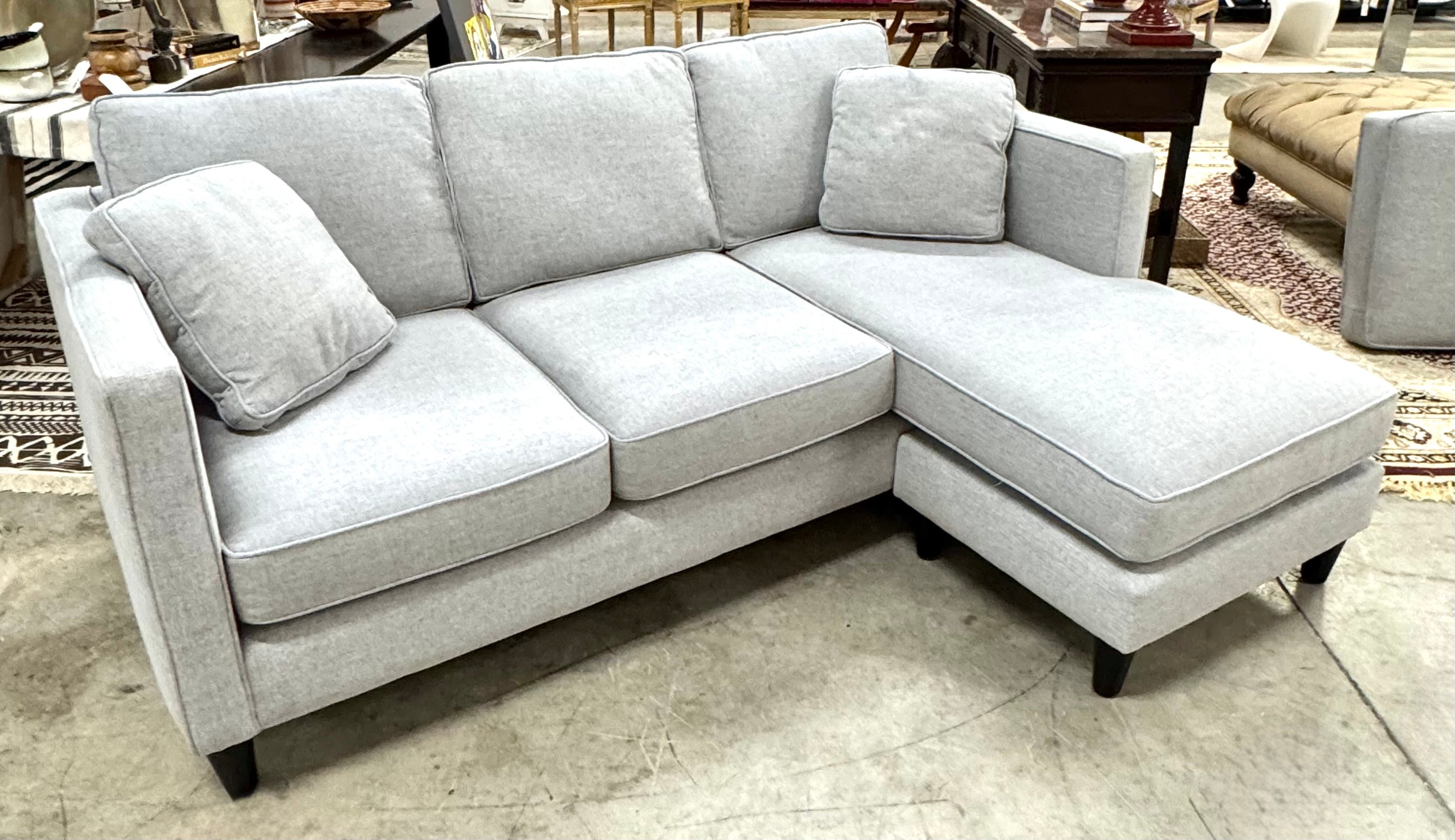 URBAN BARN Silver Gray Sofa Chaise