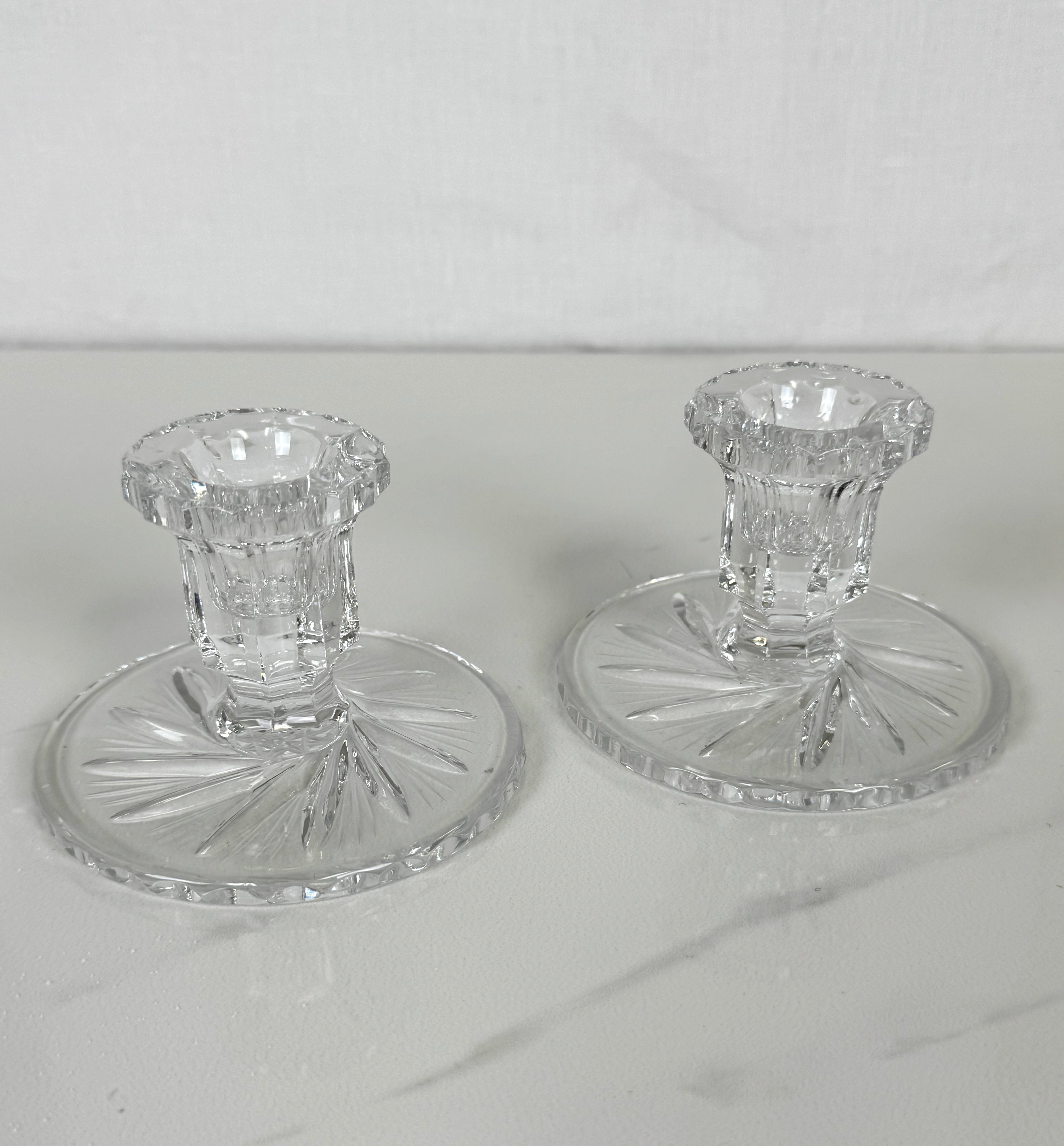 Pinwheel Crystal Candle Holders Set of 2