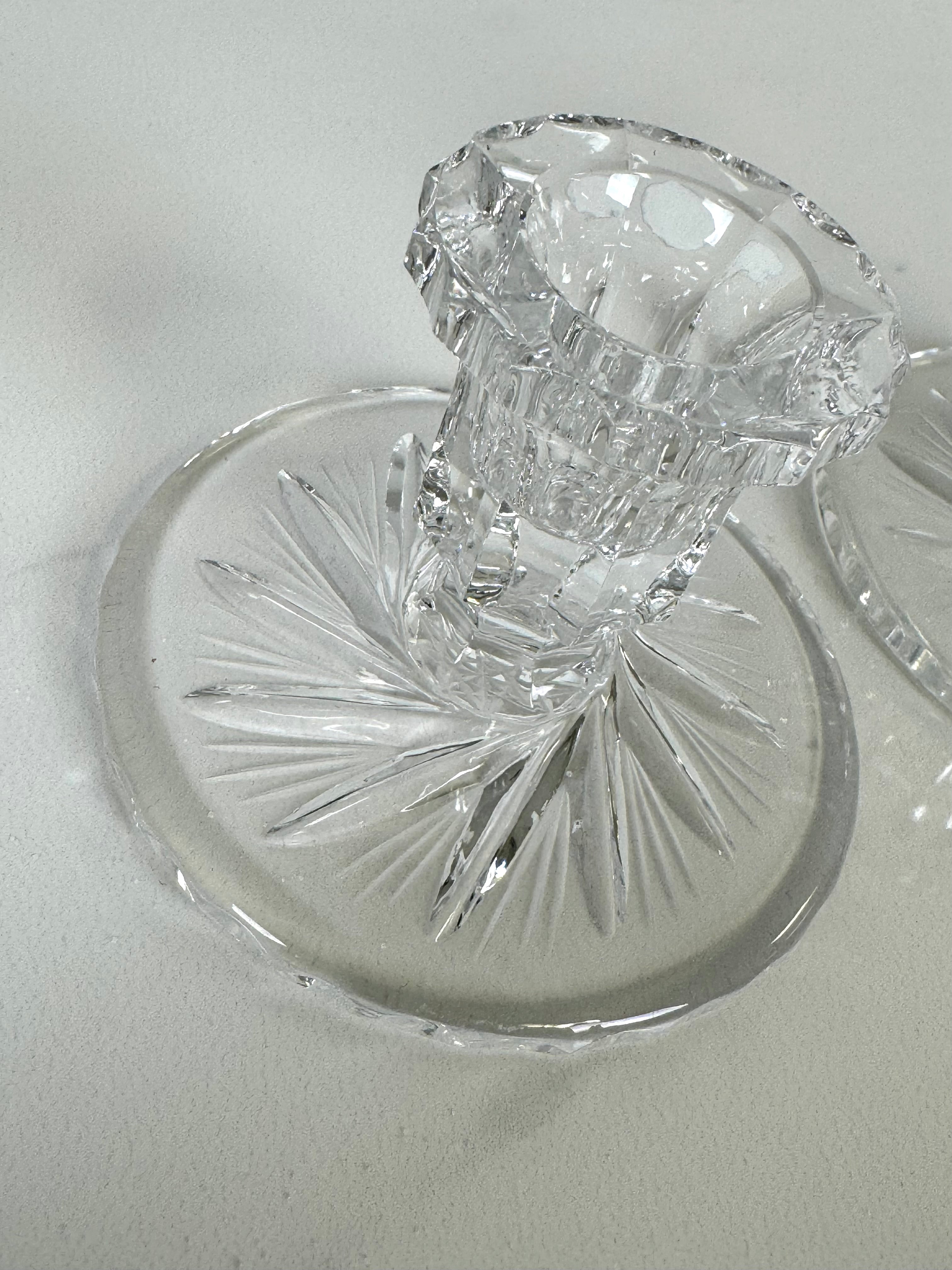 Pinwheel Crystal Candle Holders Set of 2