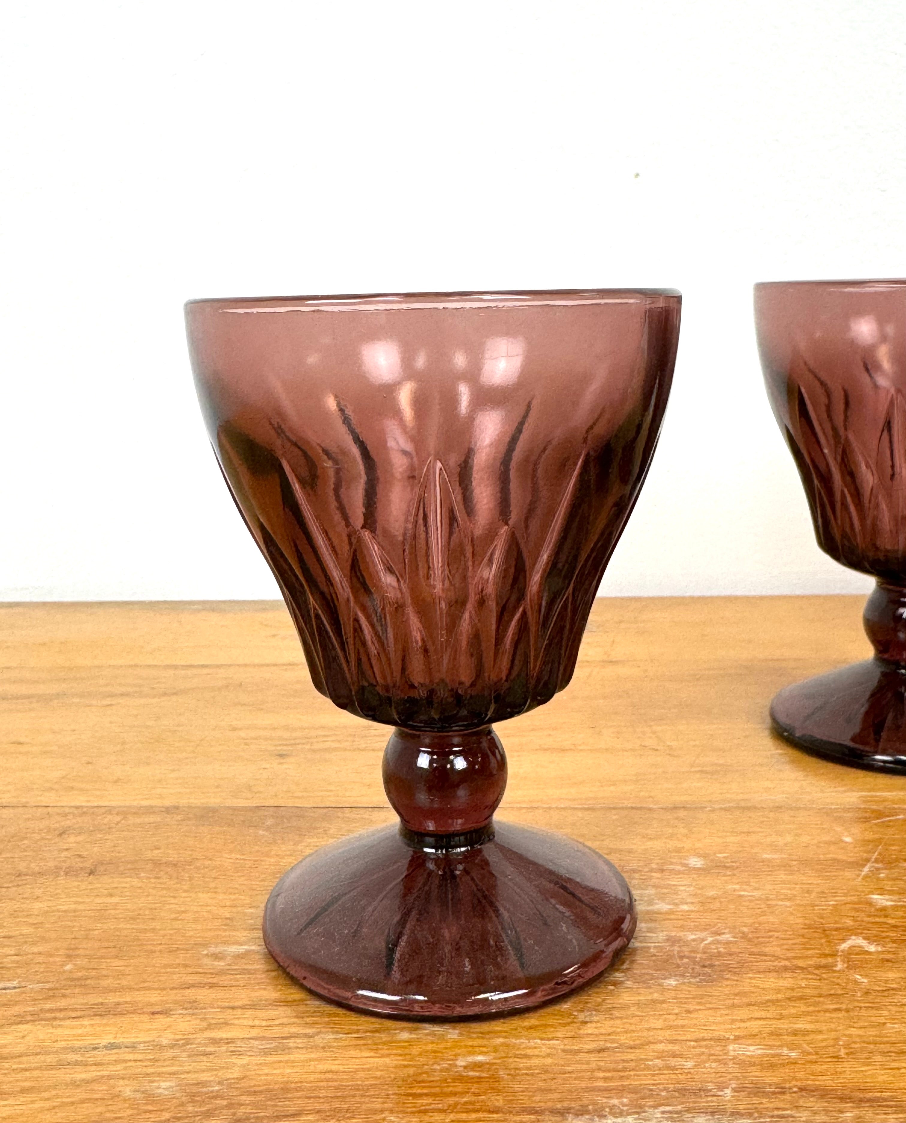 HAZEL ATLAS 'Morrocan' Amethyst Glasses Set of 4