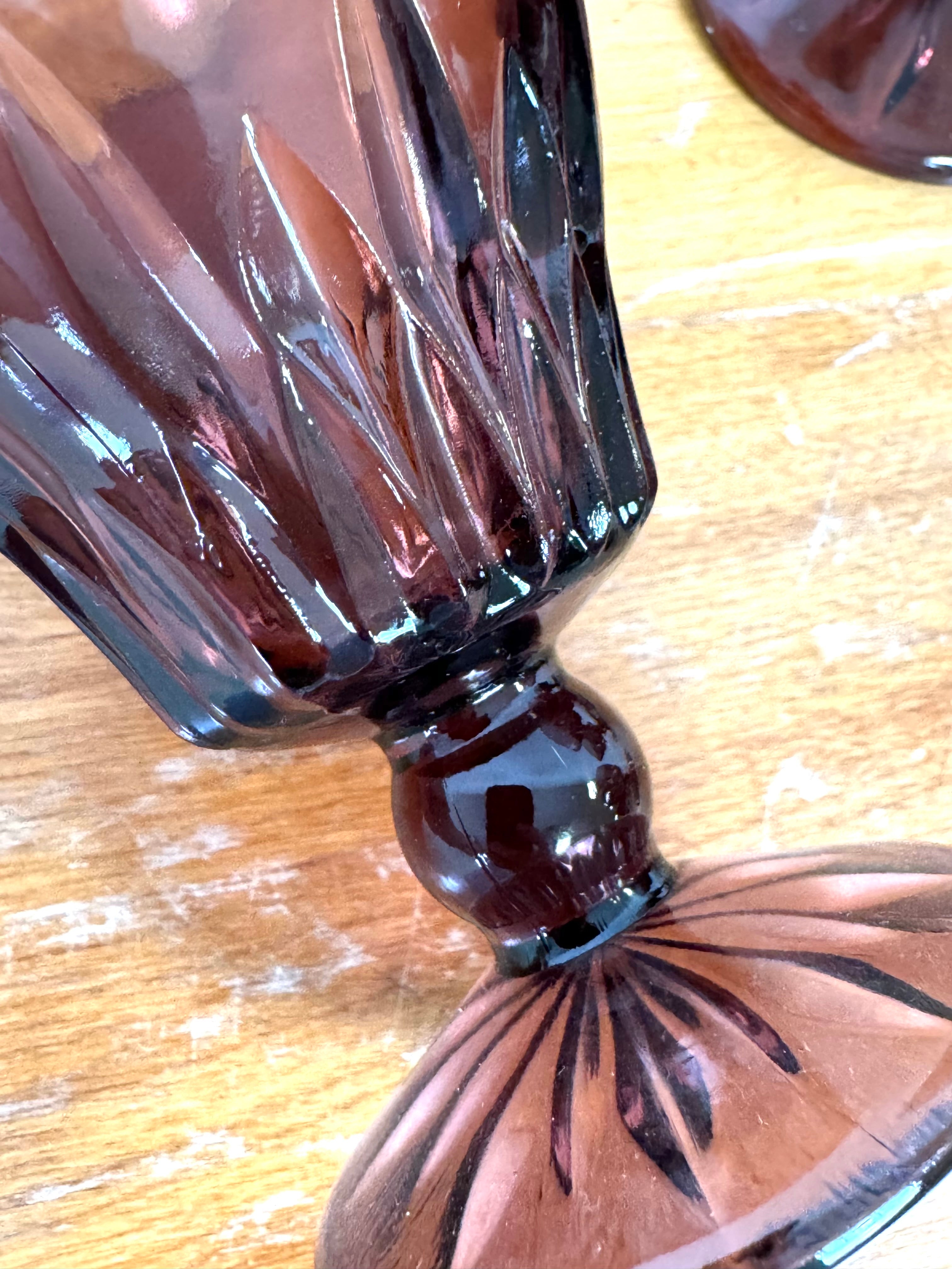 HAZEL ATLAS 'Morrocan' Amethyst Glasses Set of 4