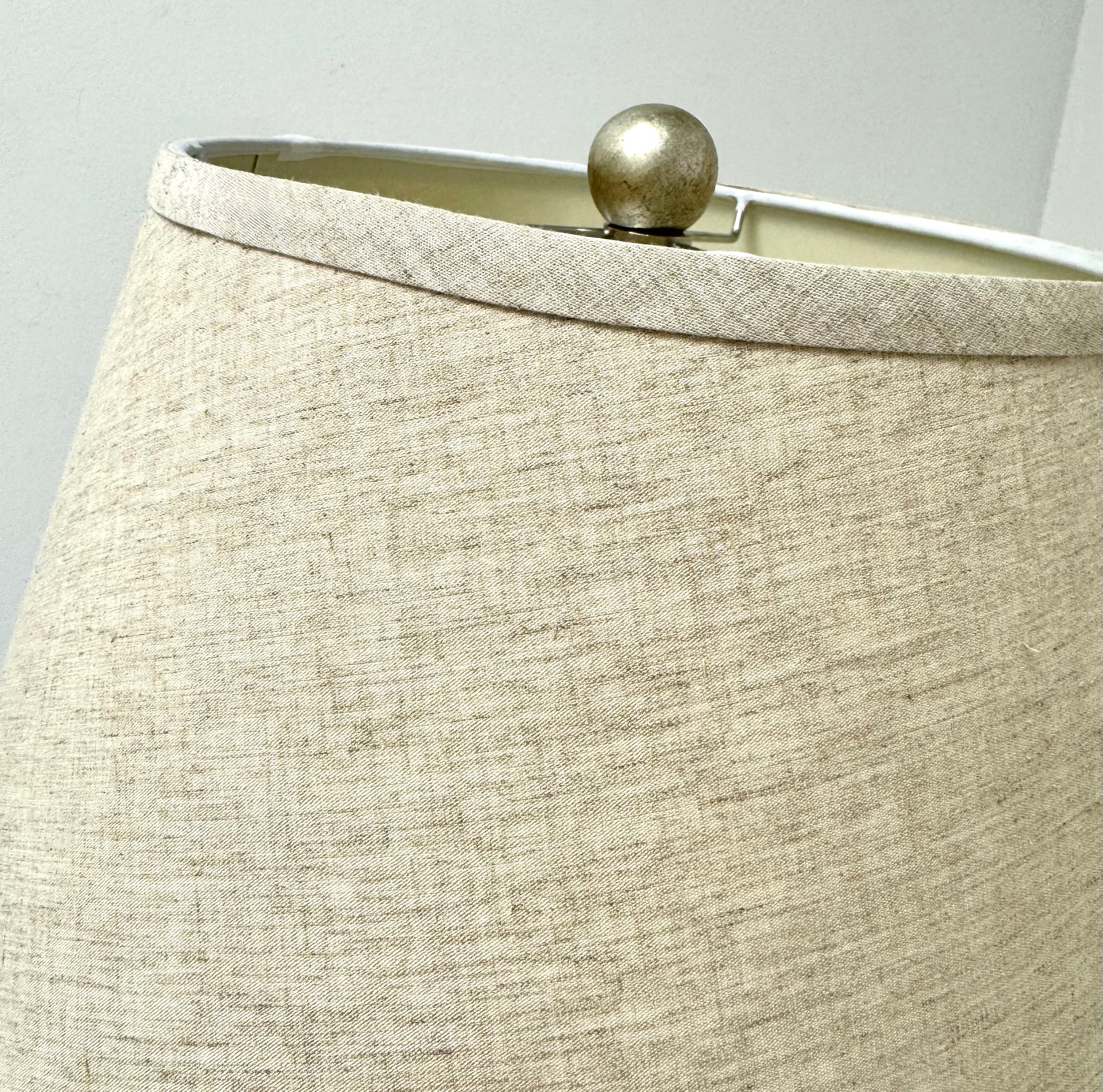 Dark Wood Fluted Column Lamp