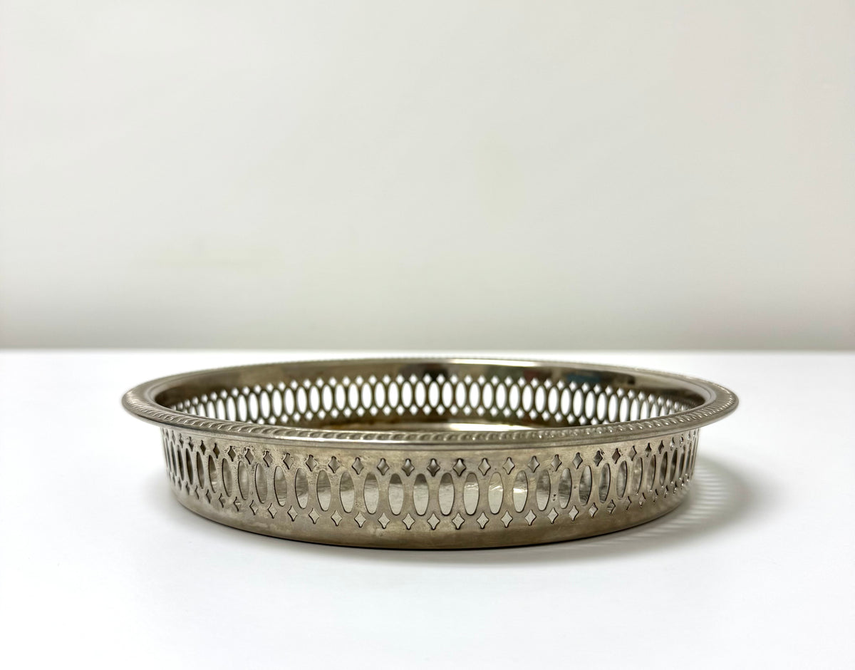 Vintage Silverplate 8-1/4" Gallery Tray