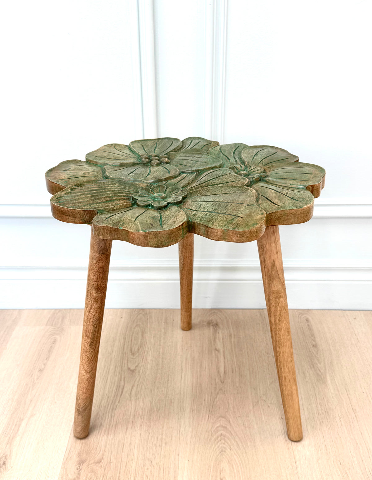 Green Wash Flower Side Table