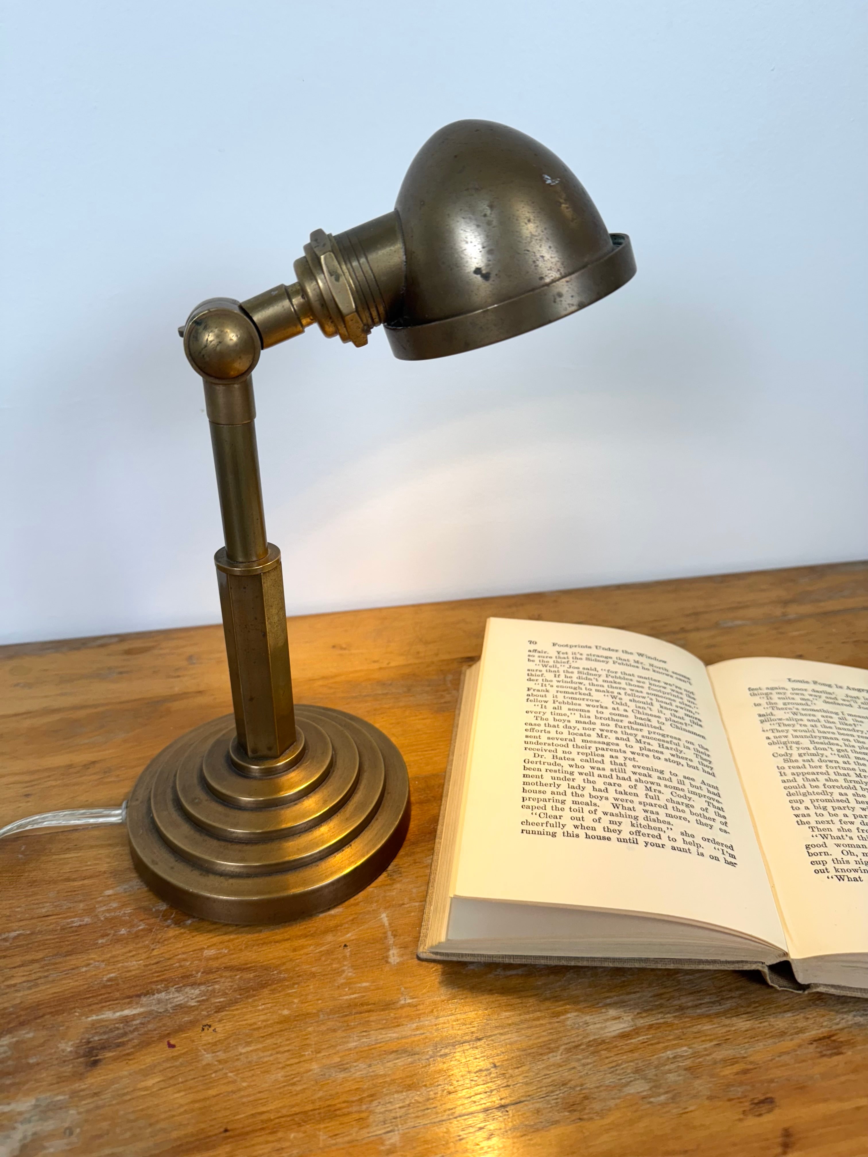 POTTERY BARN Small Brass Desk Lamp