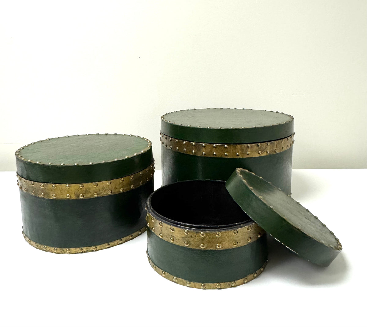 Forest Green Lacquer Nesting Boxes Set of 3