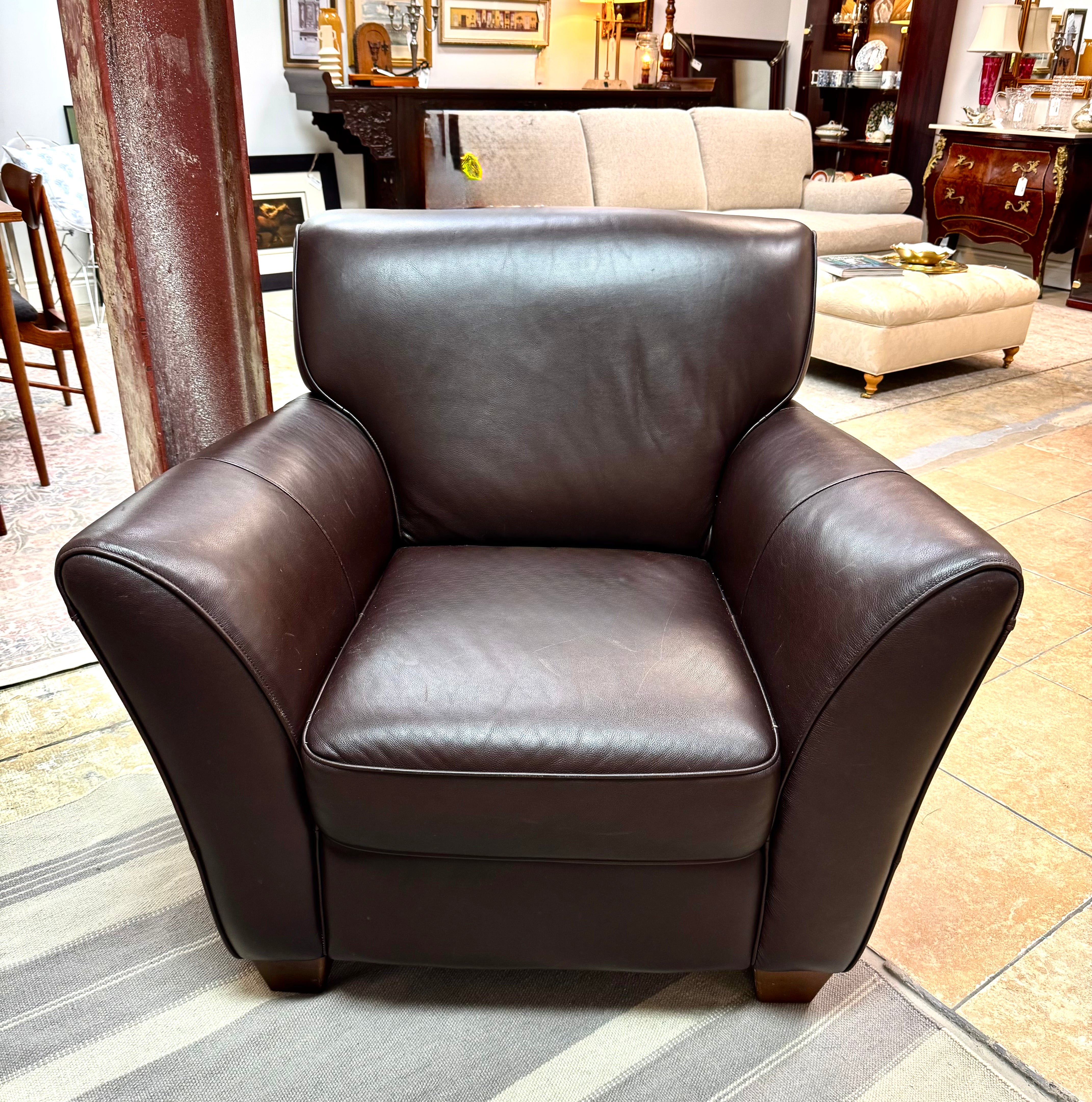 NATUZZI Chocolate Brown Leather Chair