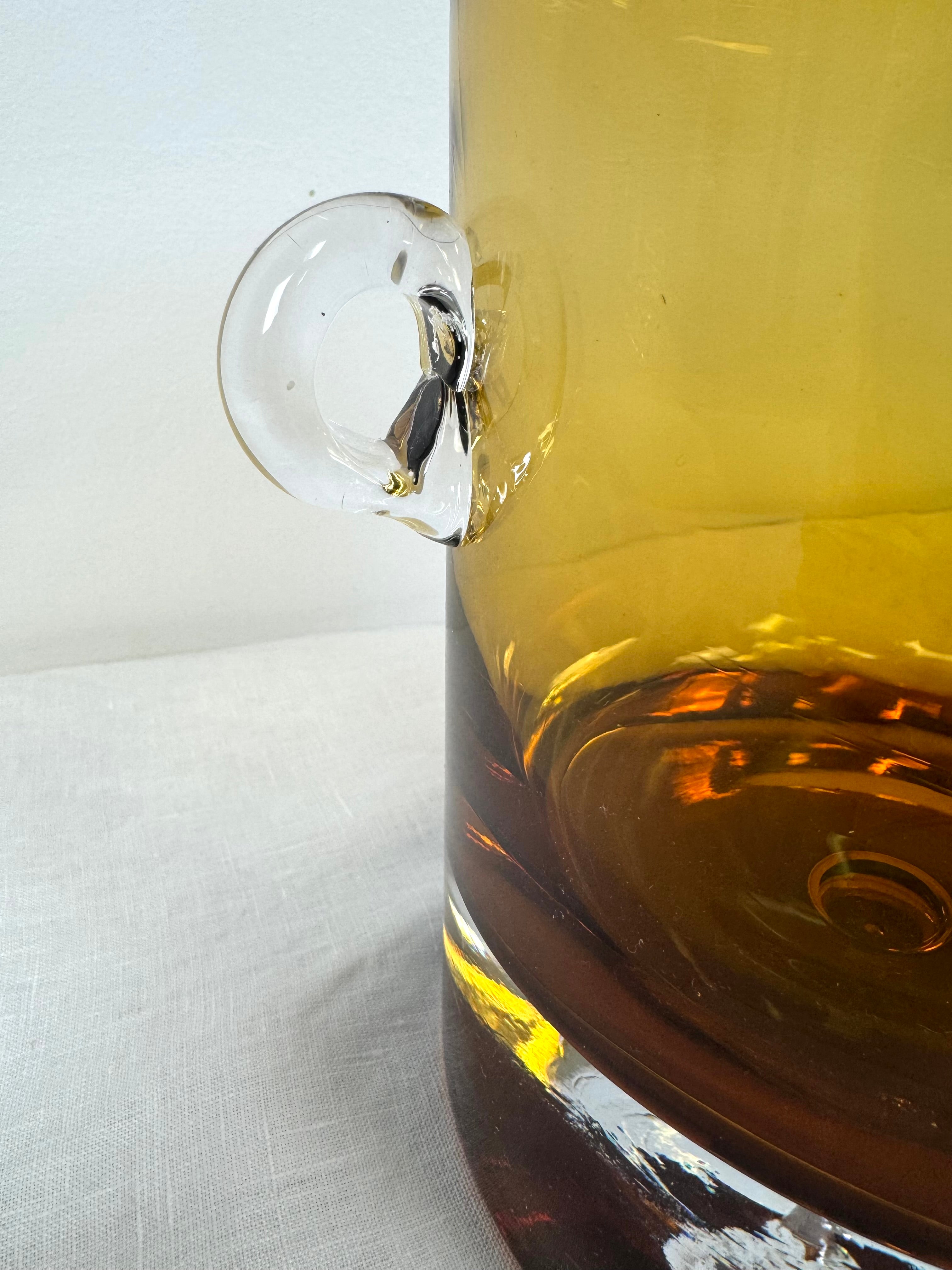 Vintage ASEDA Topaz Glass Ice Bucket