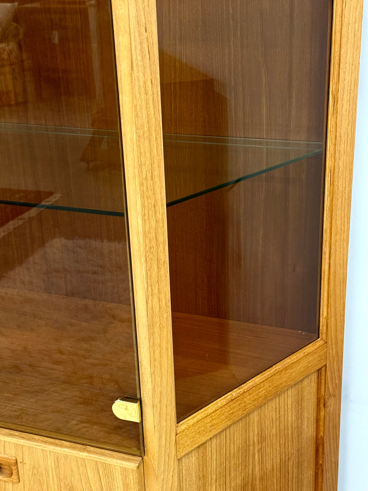 Vintage MCM Teak Lighted Cabinet
