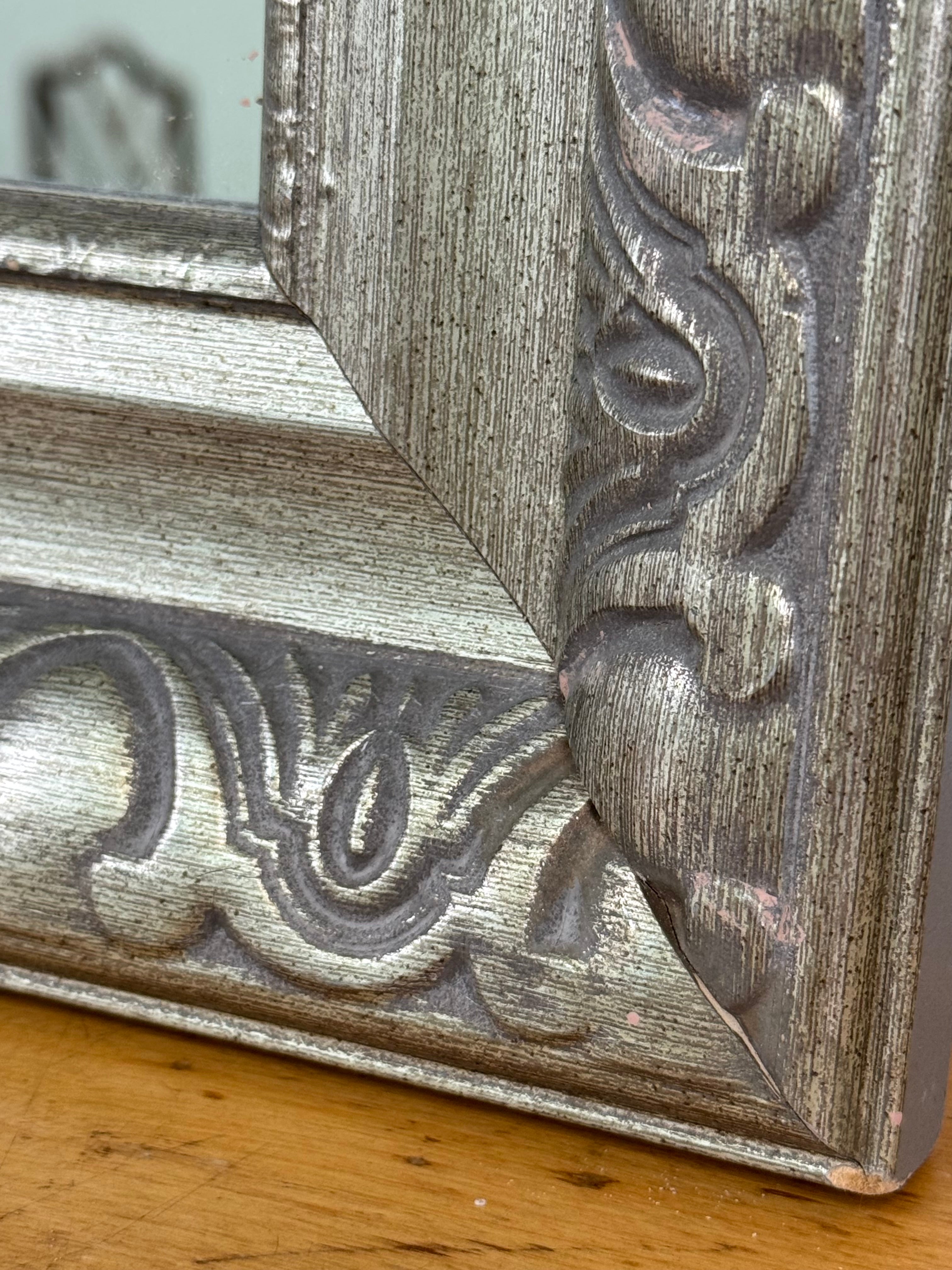 Burnished Silver Embossed Mirror