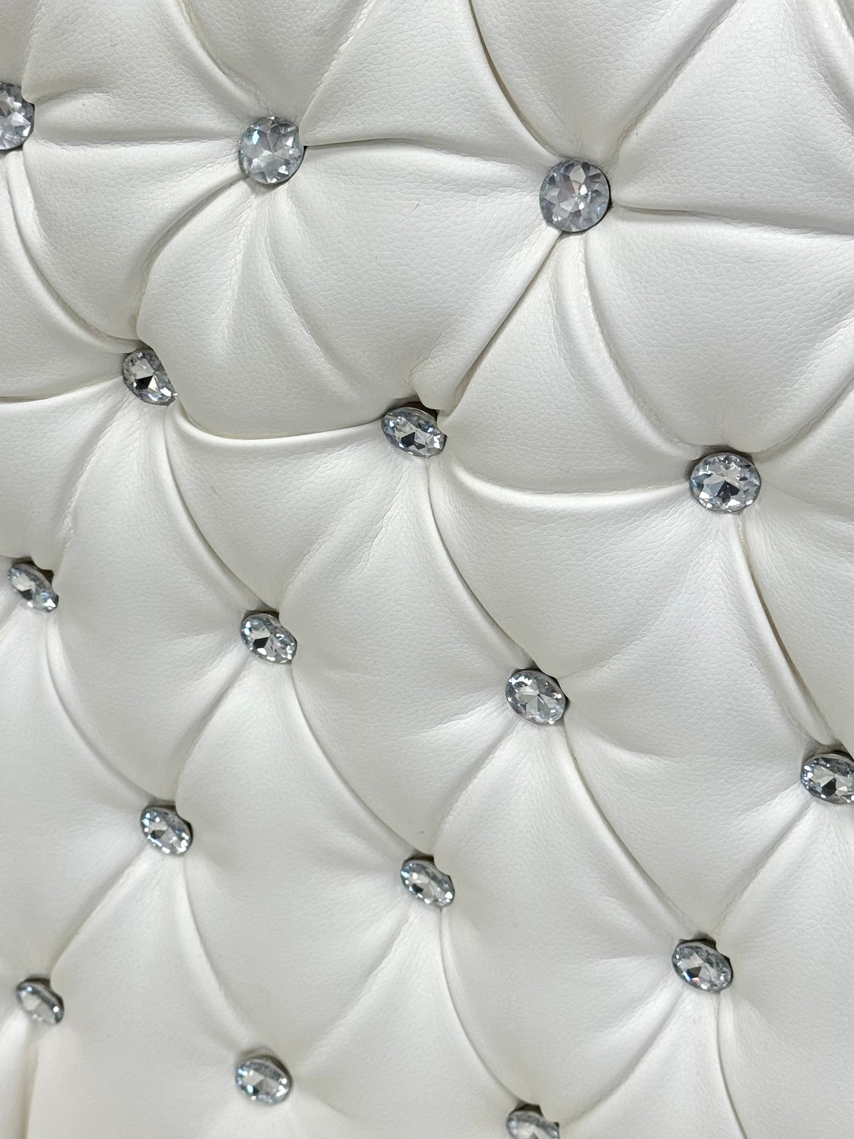 White Faux Leather Tufted Wing Chair