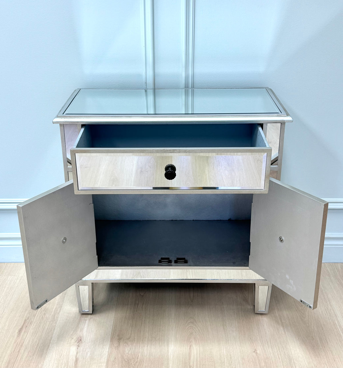 Silver Mirrored Cabinet