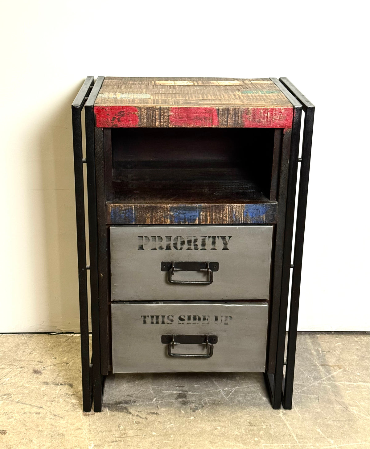 Rustic Industrial Iron Cabinet