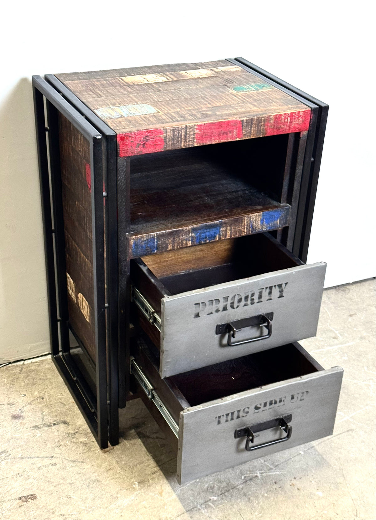 Rustic Industrial Iron Cabinet