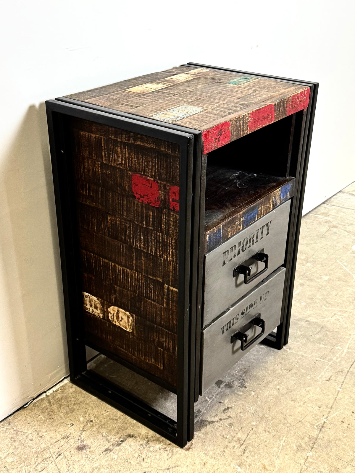 Rustic Industrial Iron Cabinet