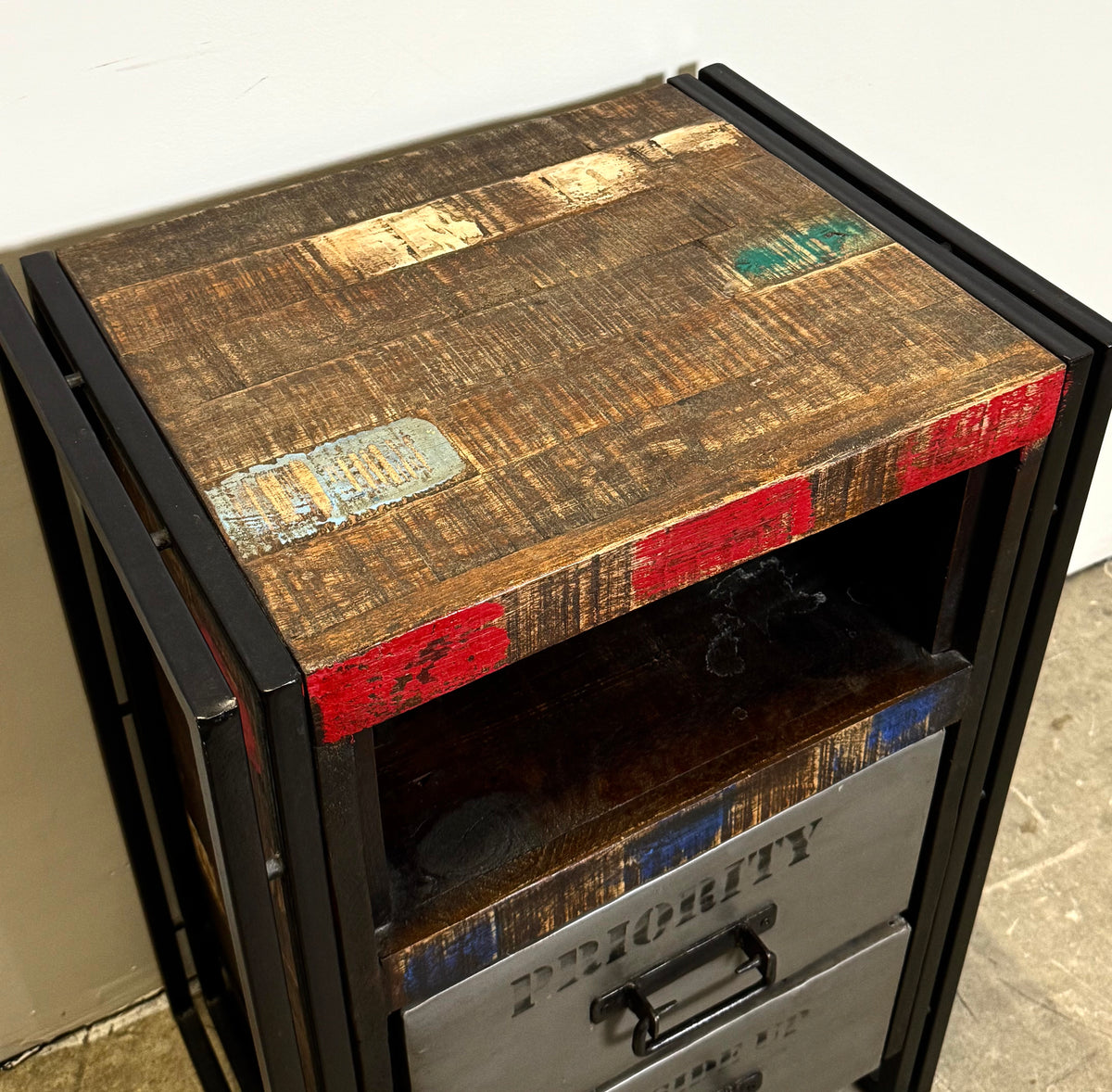 Rustic Industrial Iron Cabinet