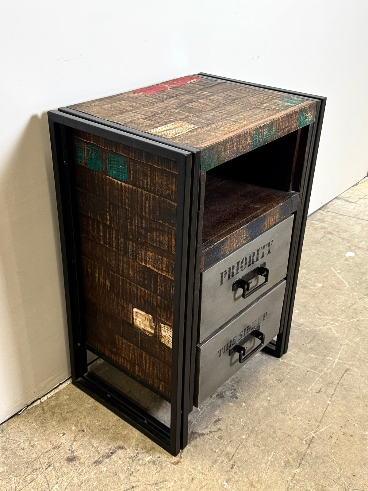 Rustic Industrial Iron Cabinet