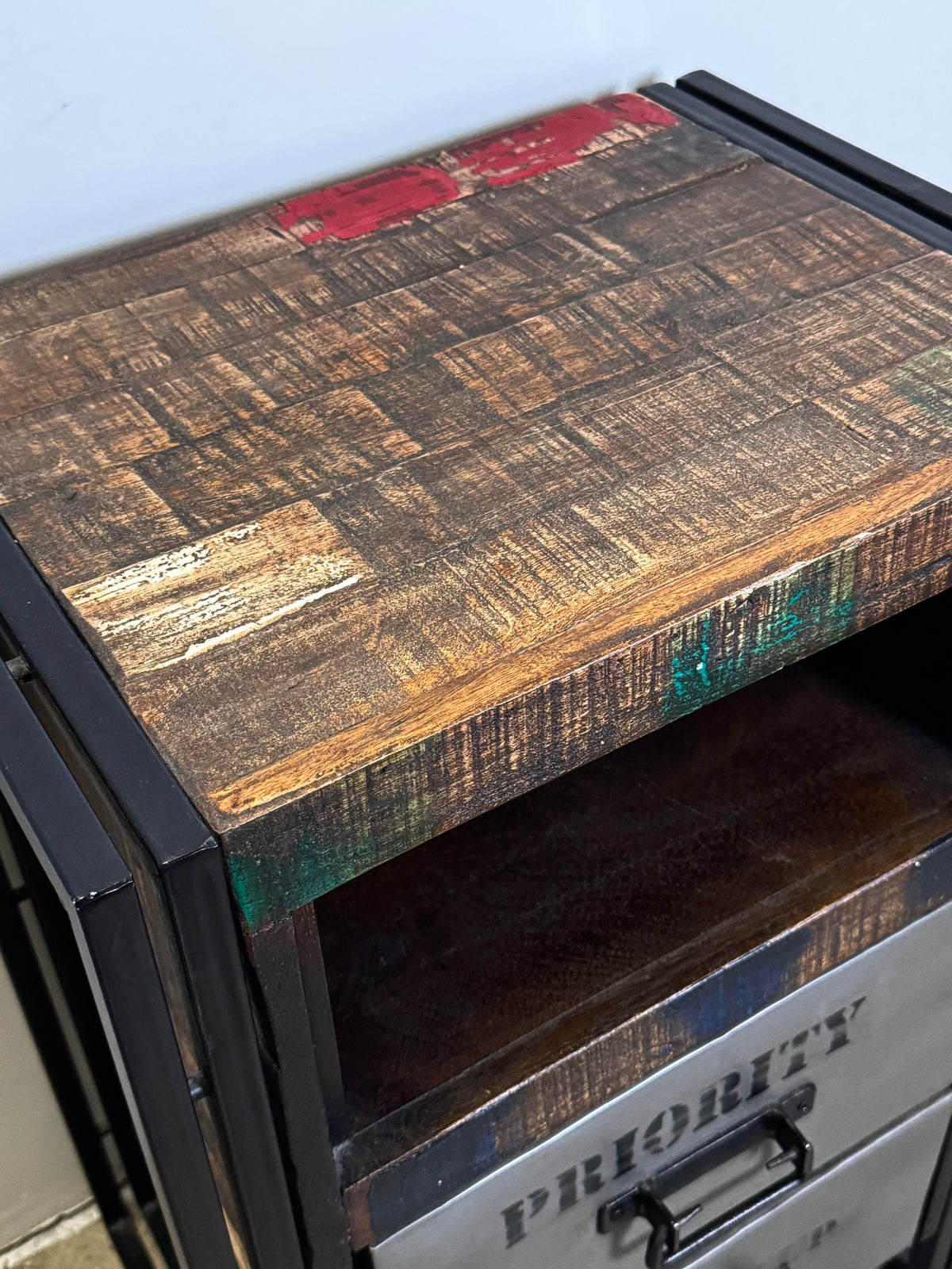 Rustic Industrial Iron Cabinet