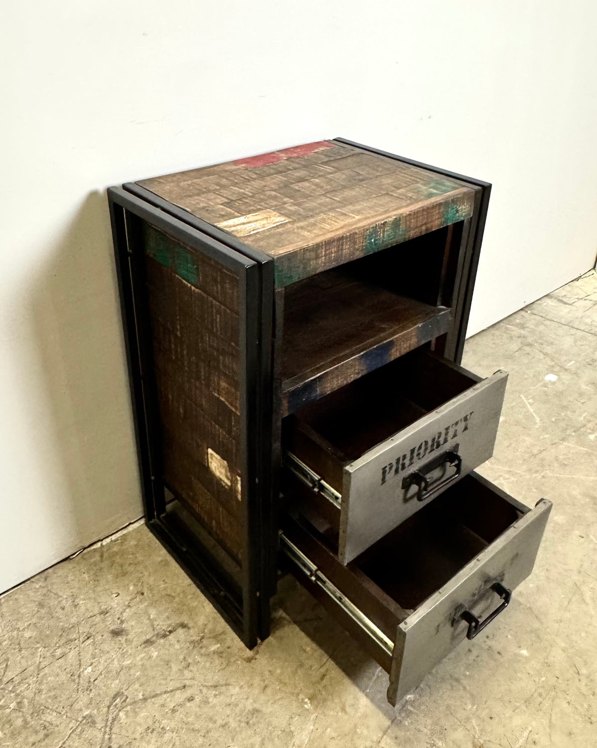 Rustic Industrial Iron Cabinet