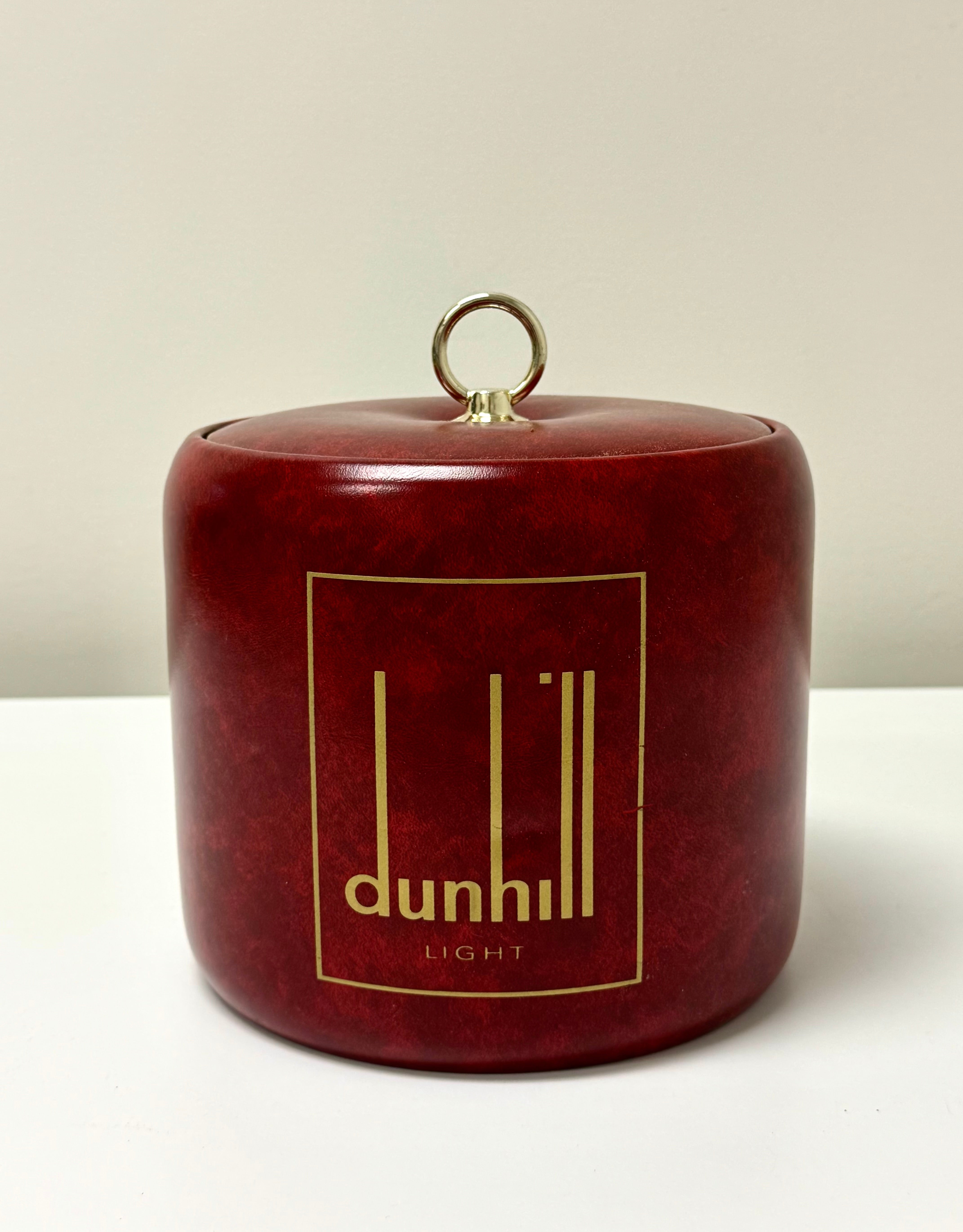Vintage Dunhill Red Faux Leather Ice Bucket