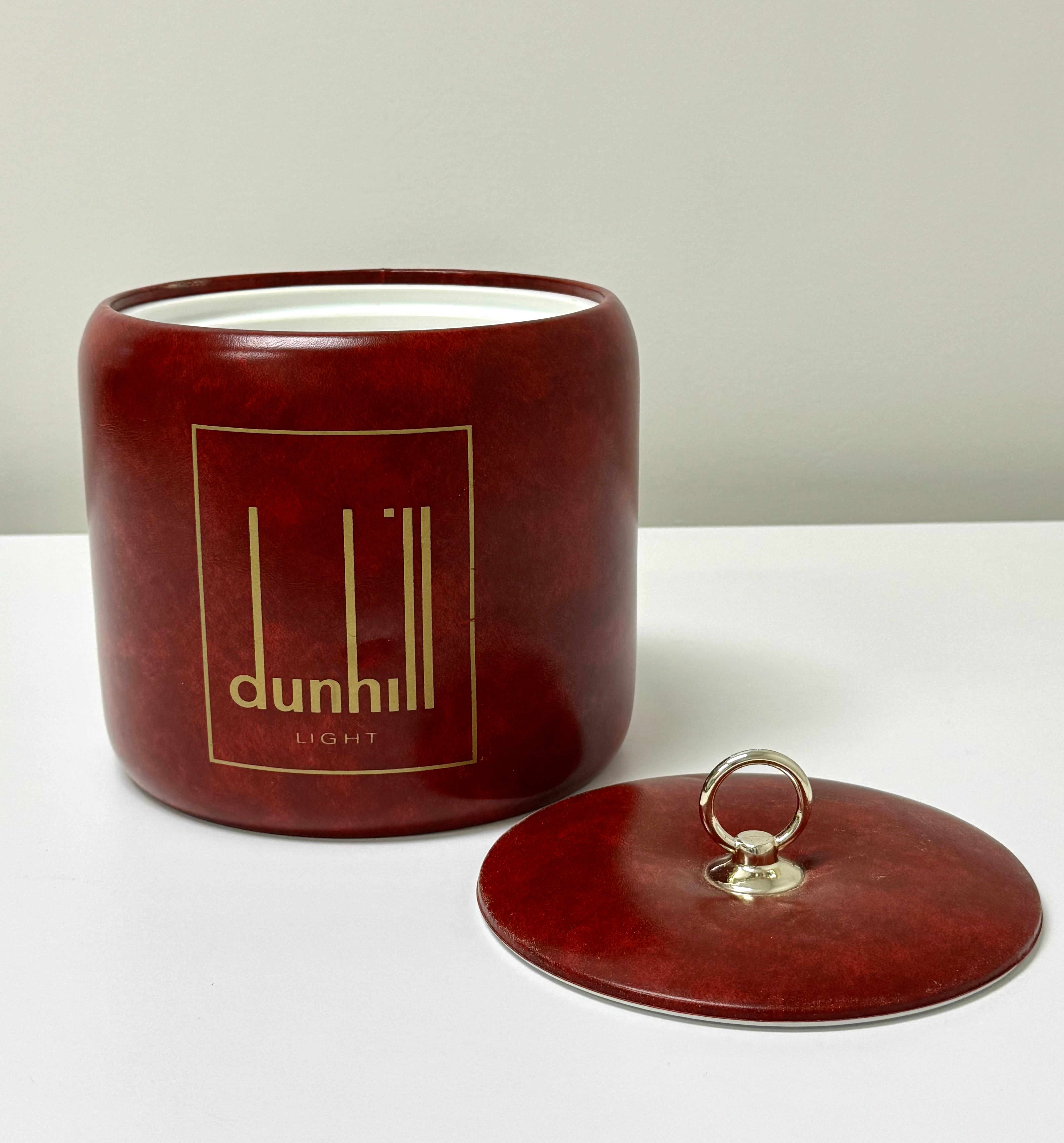 Vintage Dunhill Red Faux Leather Ice Bucket