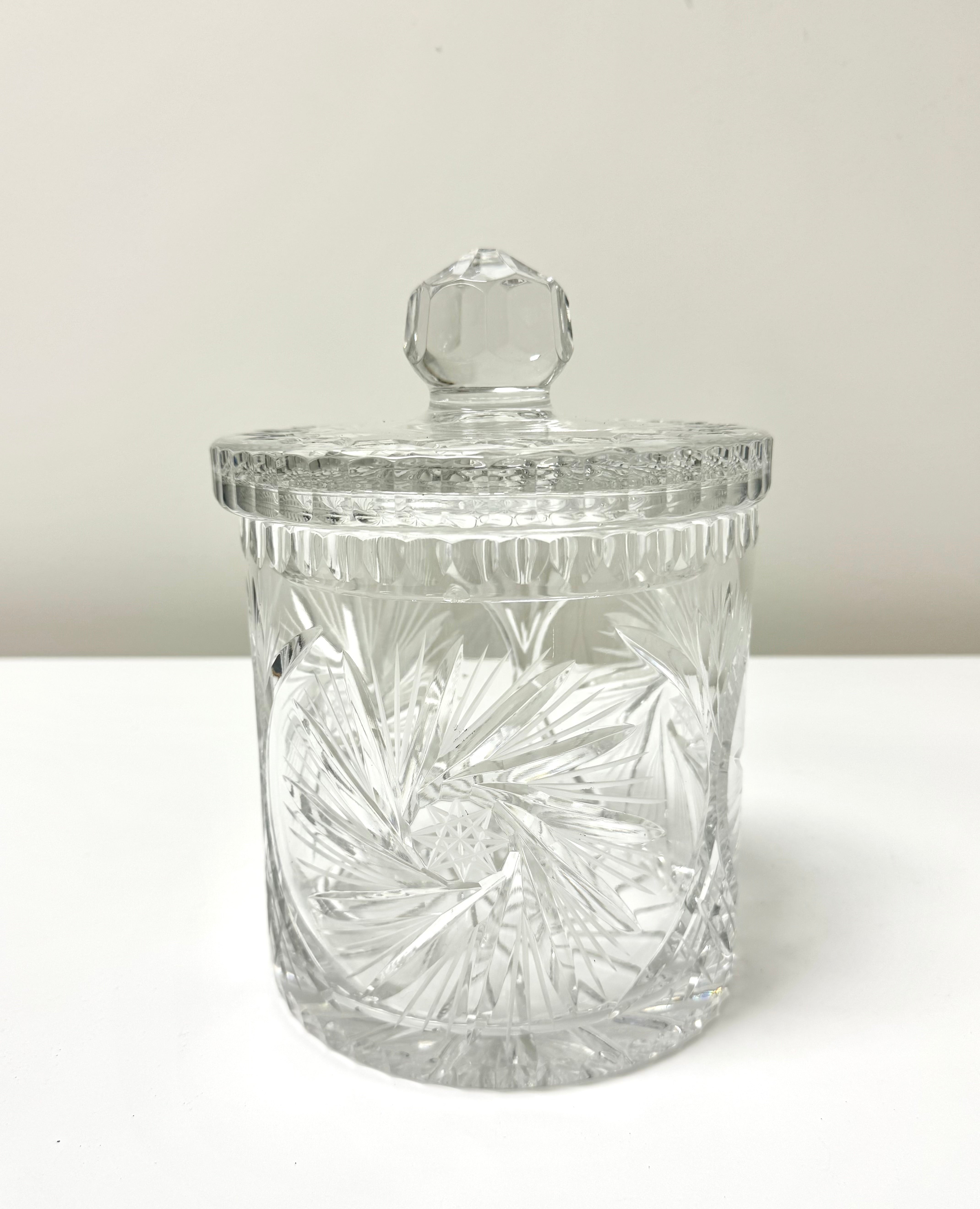 Vintage Pinwheel Crystal Ice Bucket