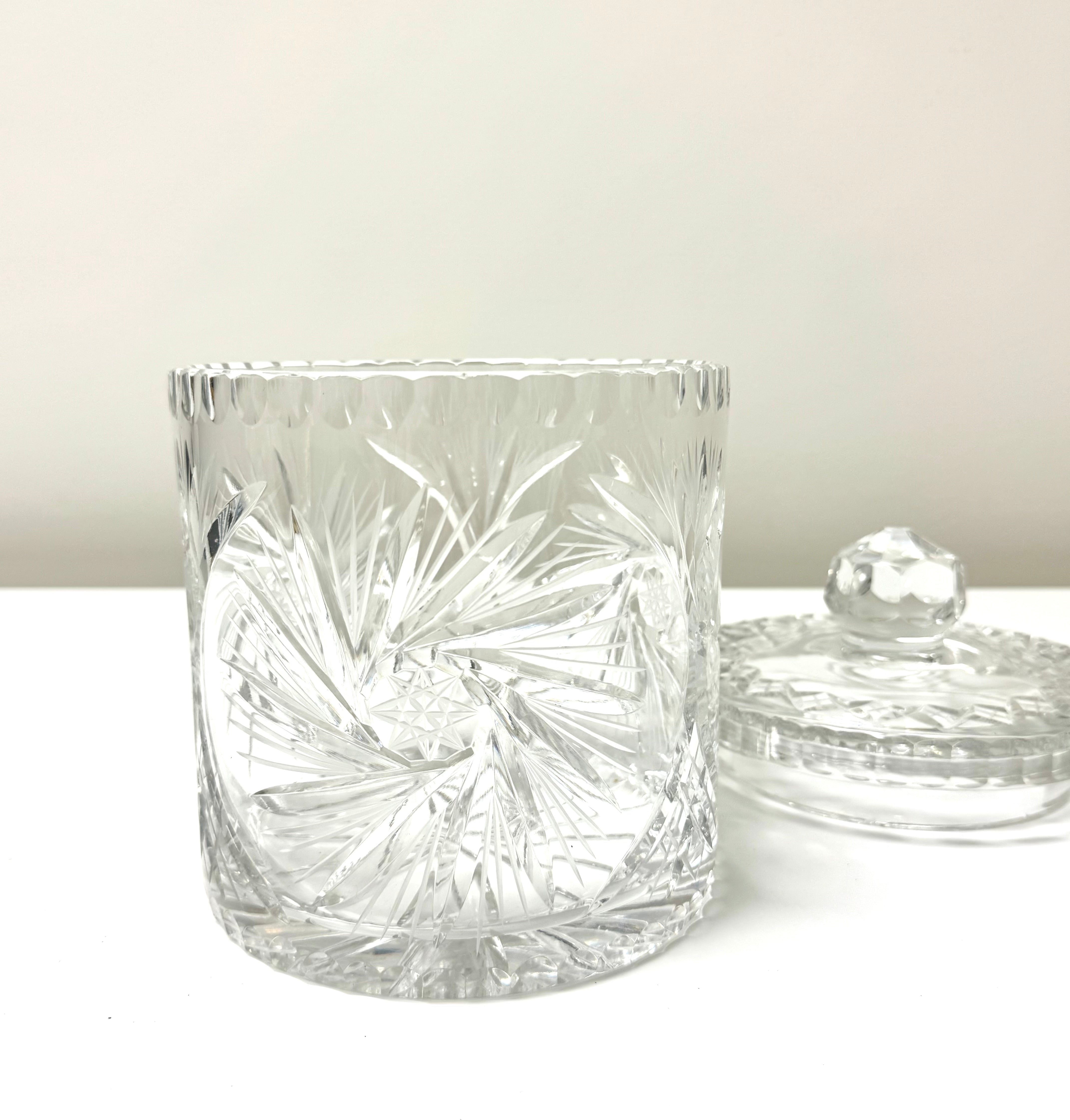 Vintage Pinwheel Crystal Ice Bucket