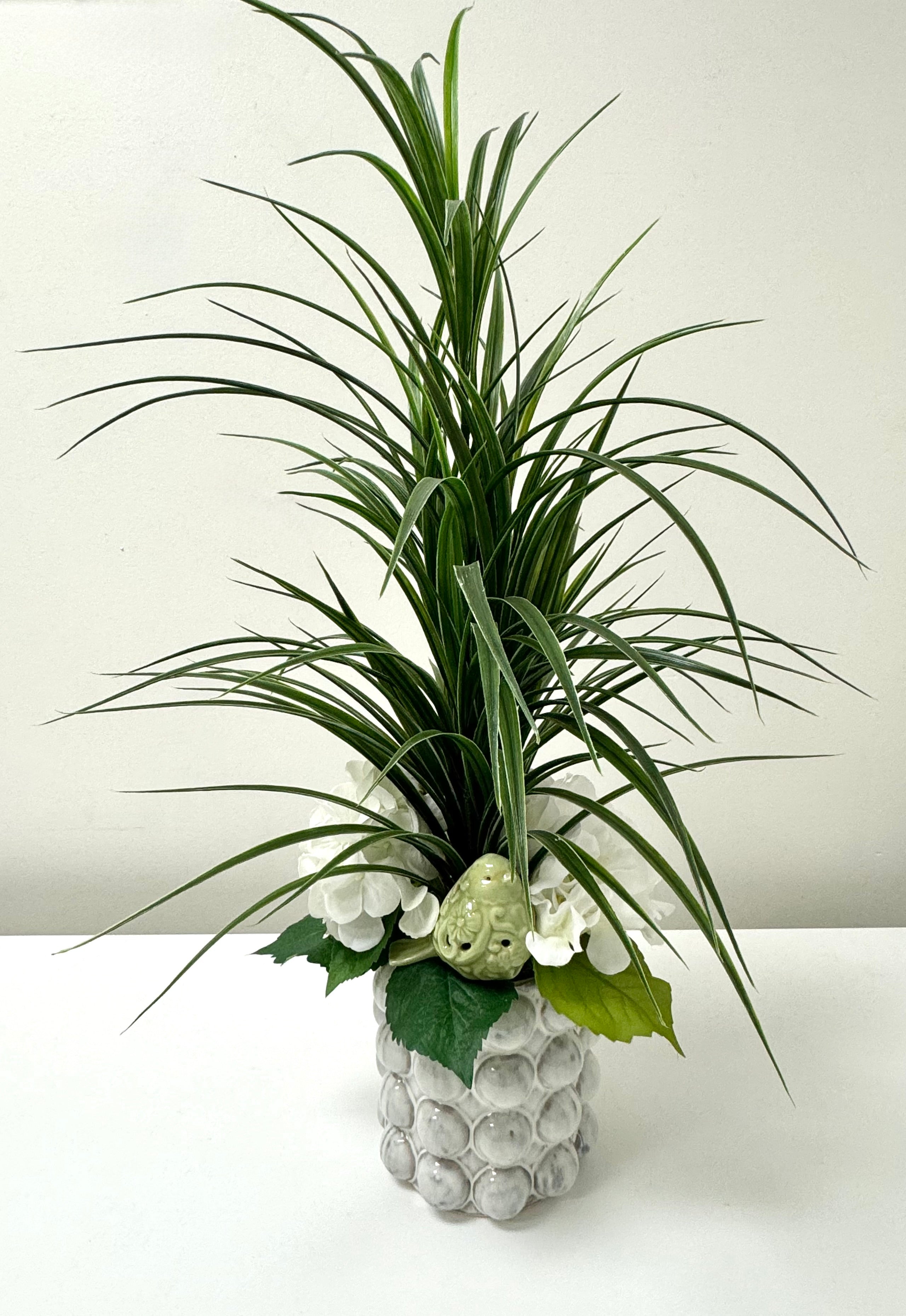 White Silk Hydrangea Floral Arrangement