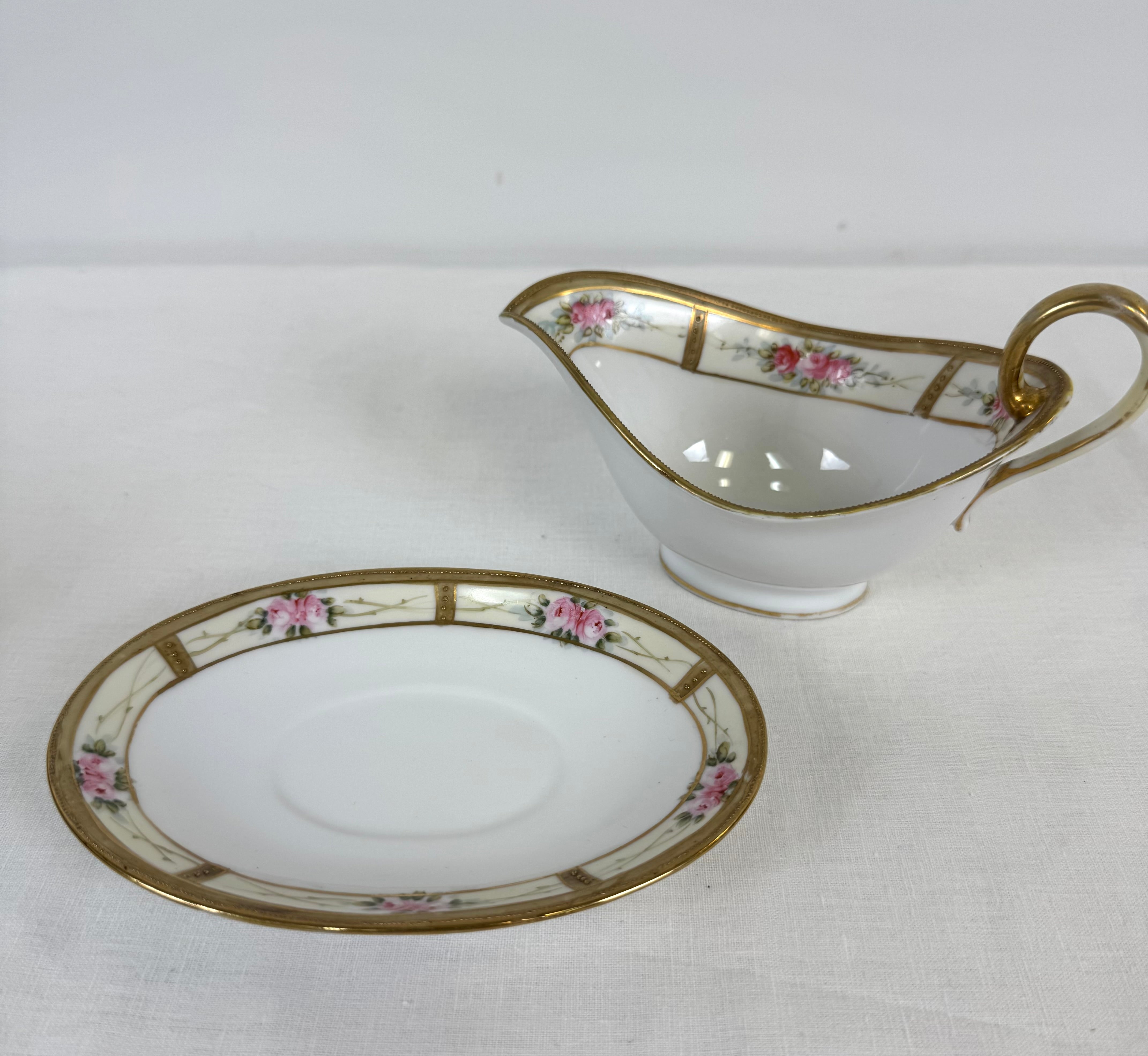 Antique NIPPON Sauce Boat with Plate