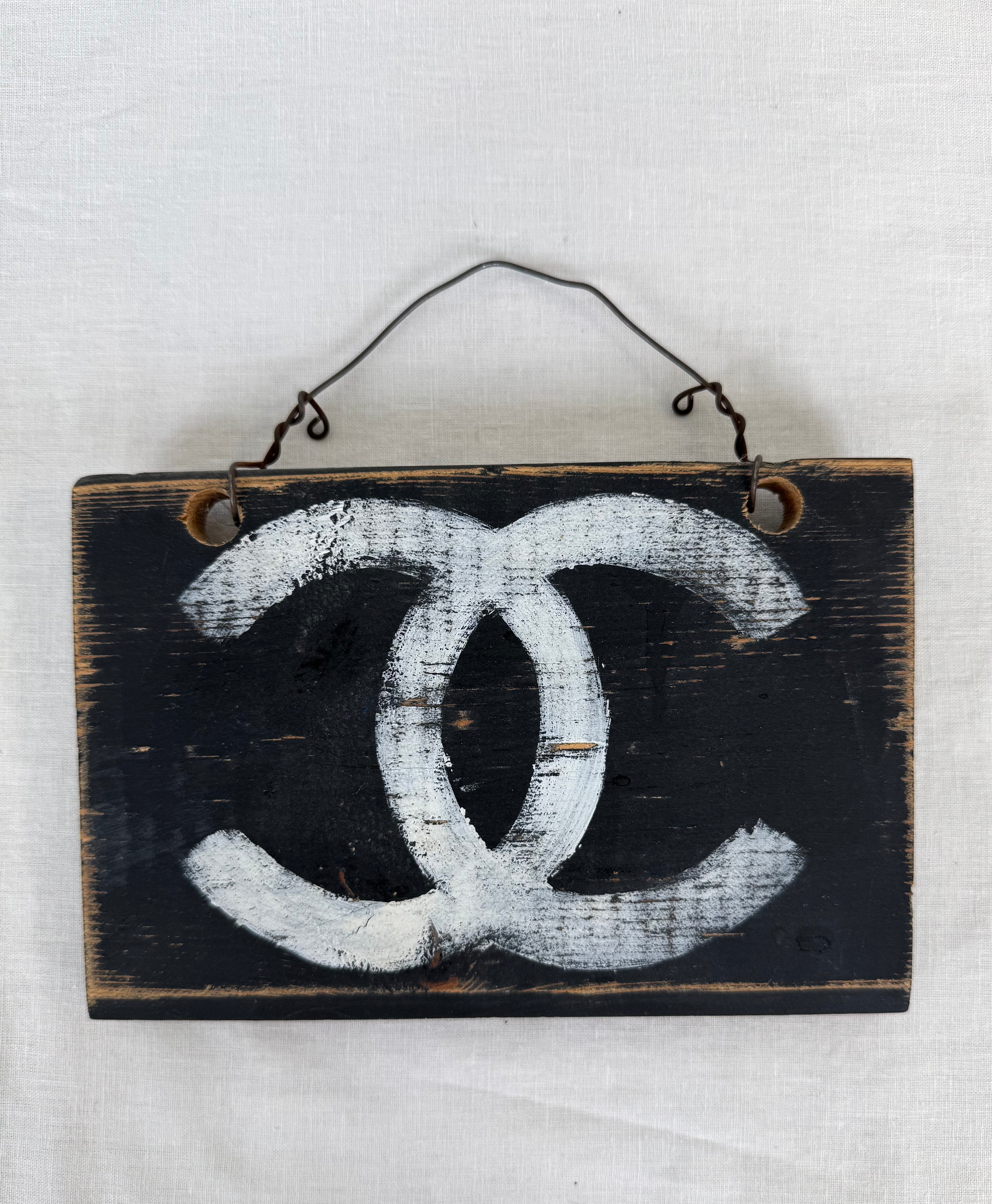 Vintage-style Chanel Painted Wood Wall Decor