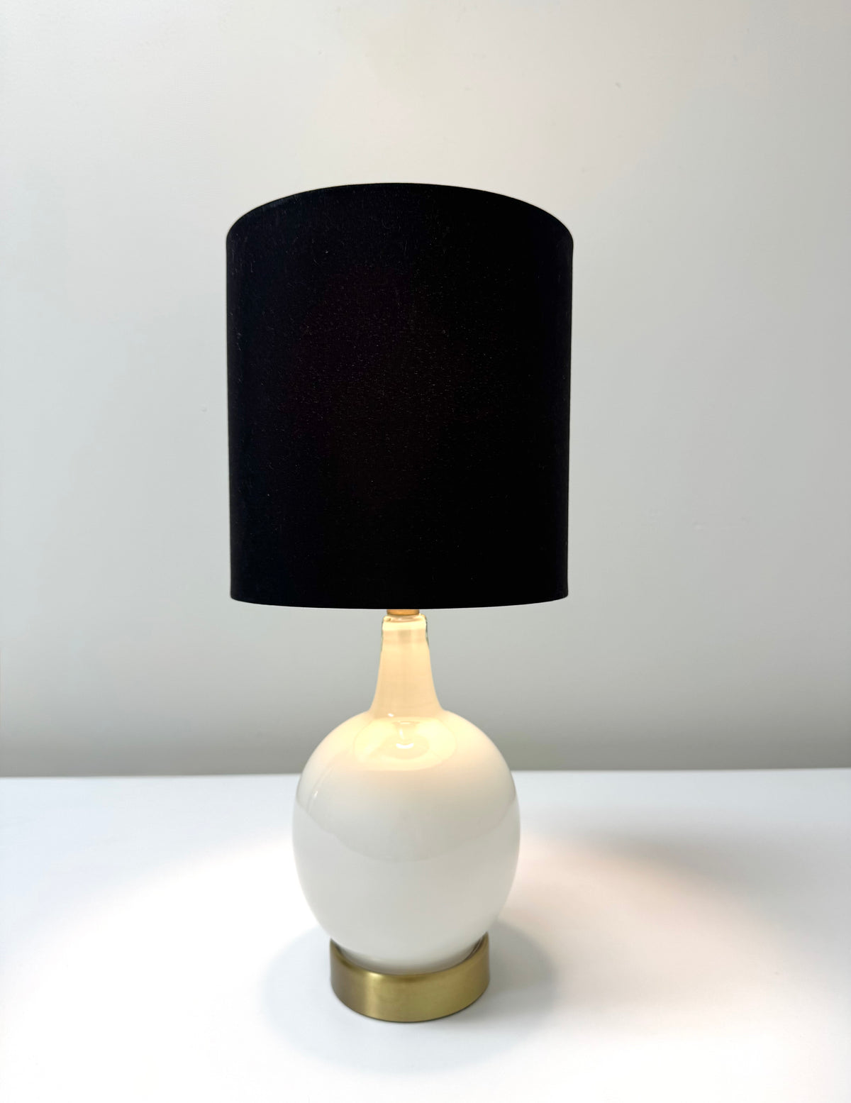 White Glass Bedside Lamp