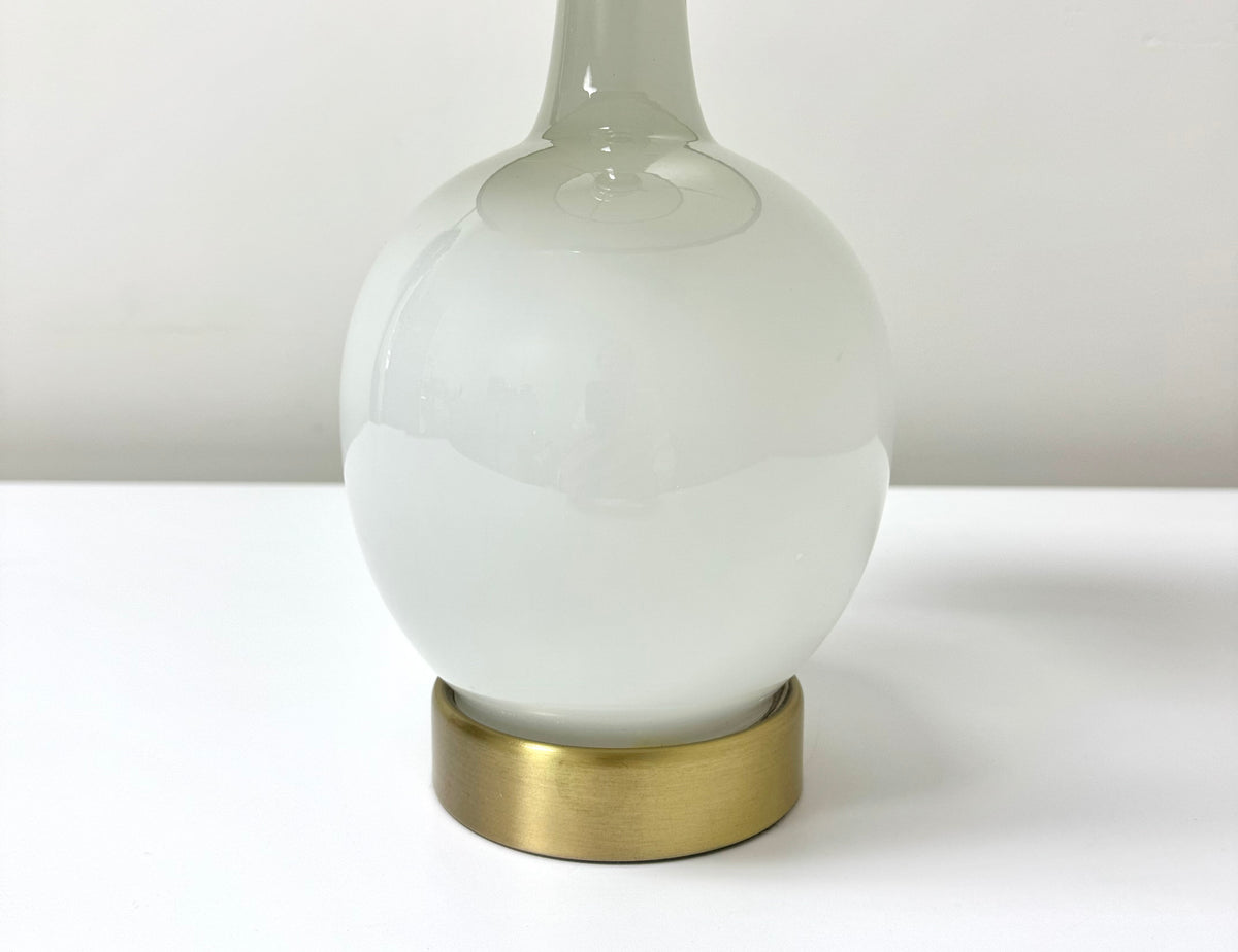 White Glass Bedside Lamp