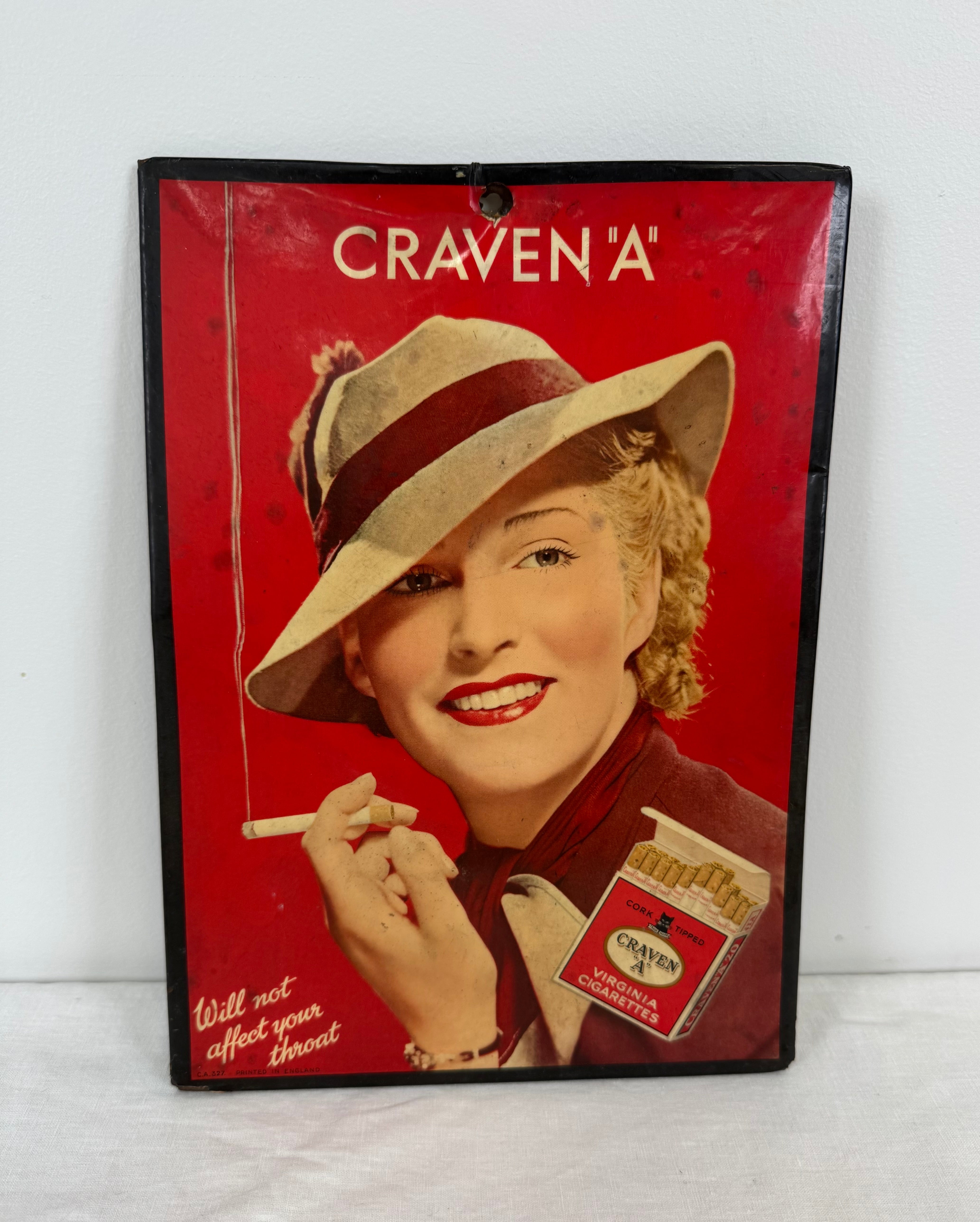 Vintage Craven 'A' Metal Sign