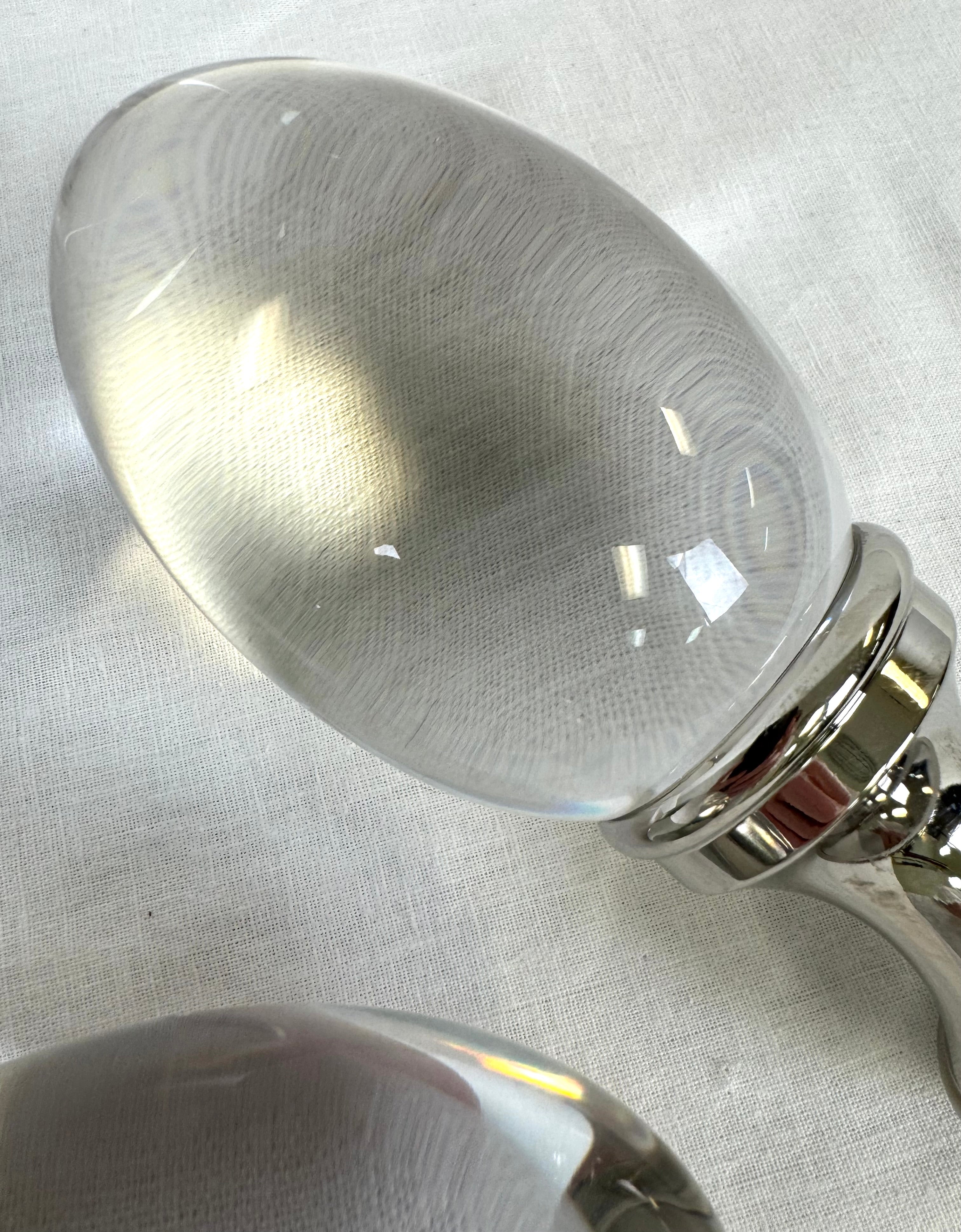 POTTERY BARN Glass Egg Drapery Finials Set of 2