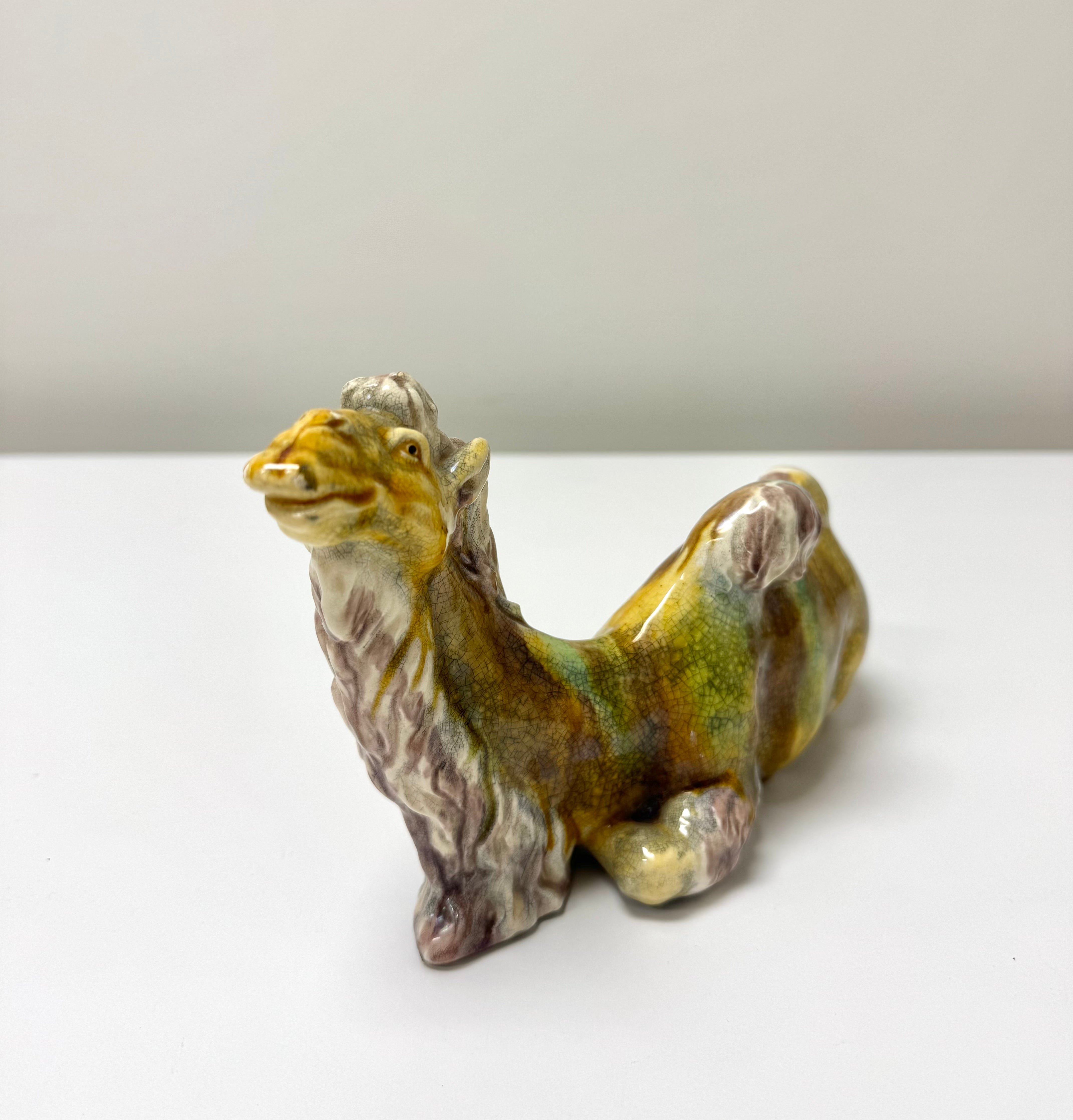 Crackle Sancai Glaze Ceramic Resting Camel