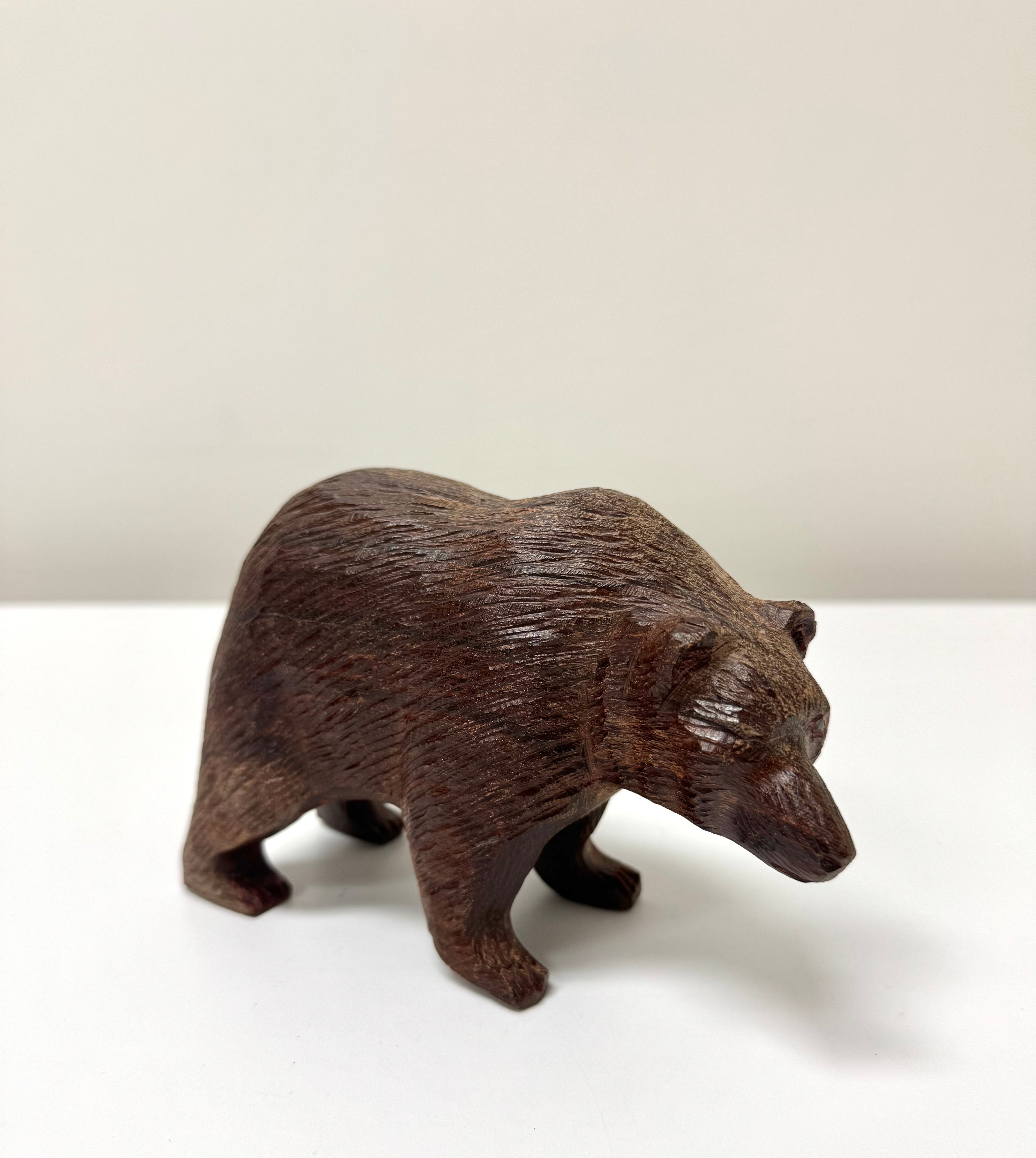 Hand-carved Wood Grizzly Bear