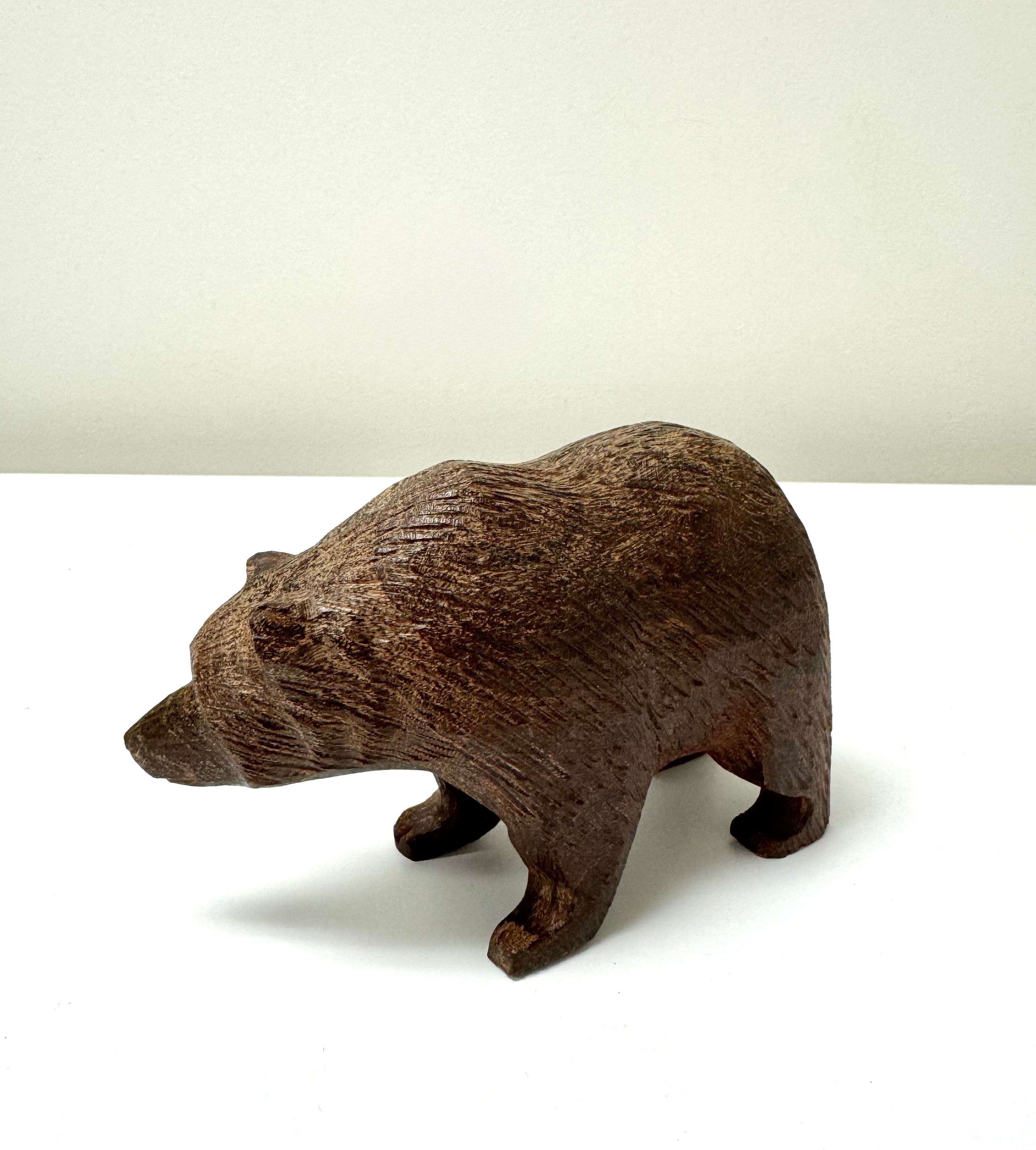 Hand-carved Wood Grizzly Bear