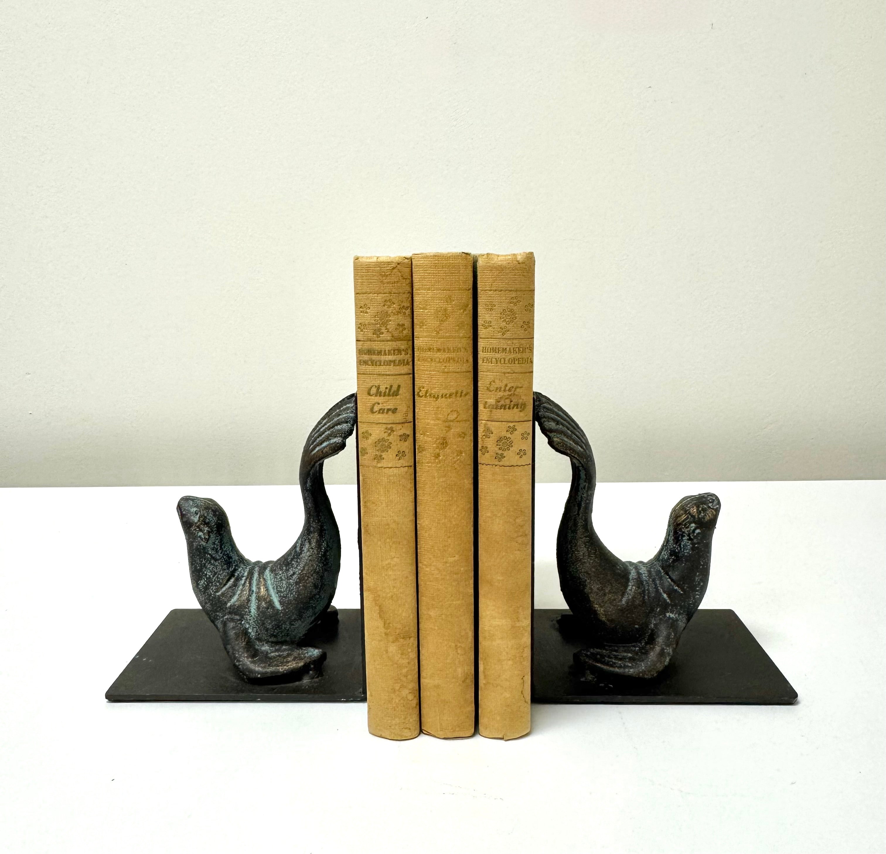 Verdigris Seal Bookends