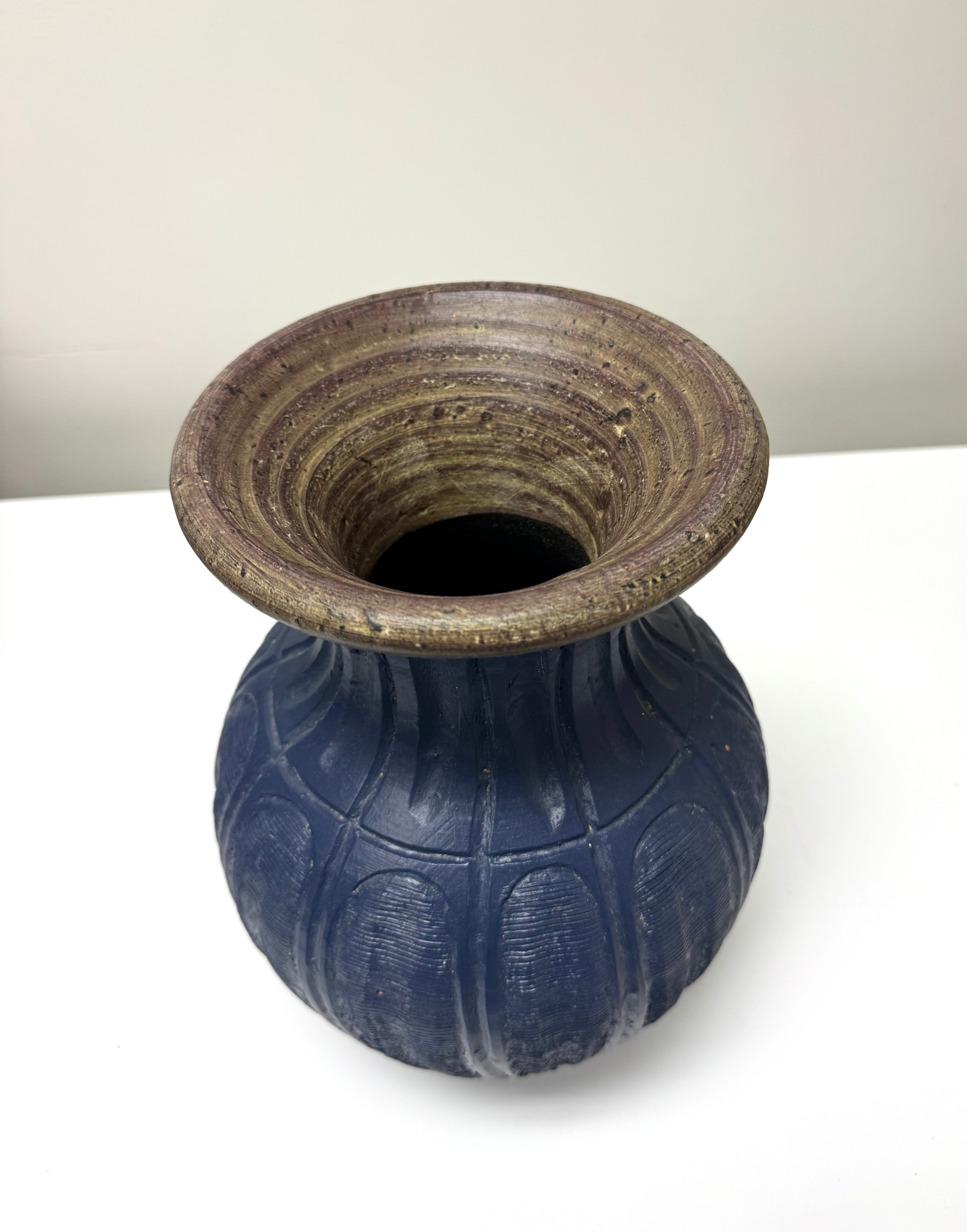 Vintage Blue Pottery Vase