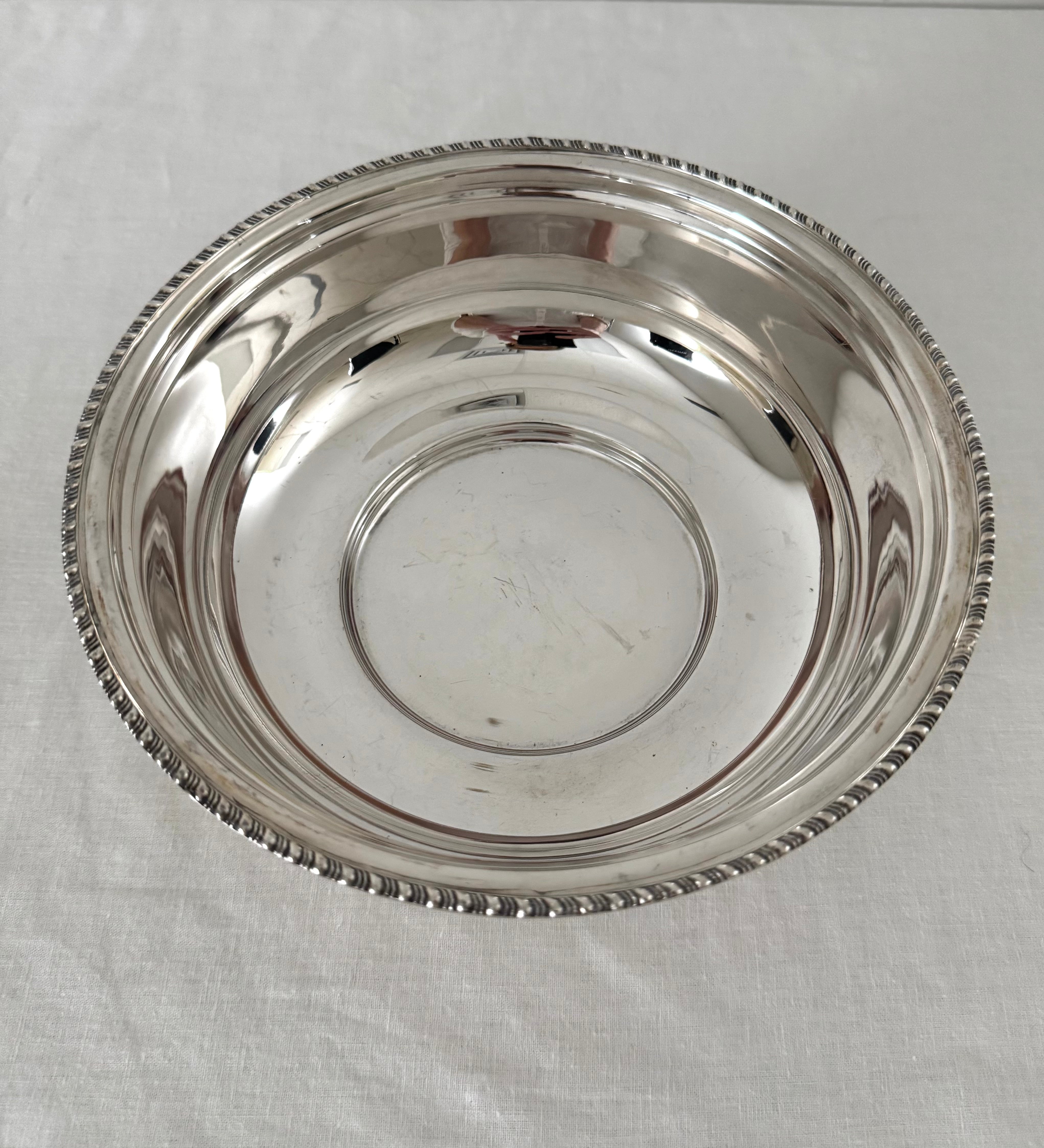 Vintage Silverplate 9" Bowl with Roped Edge