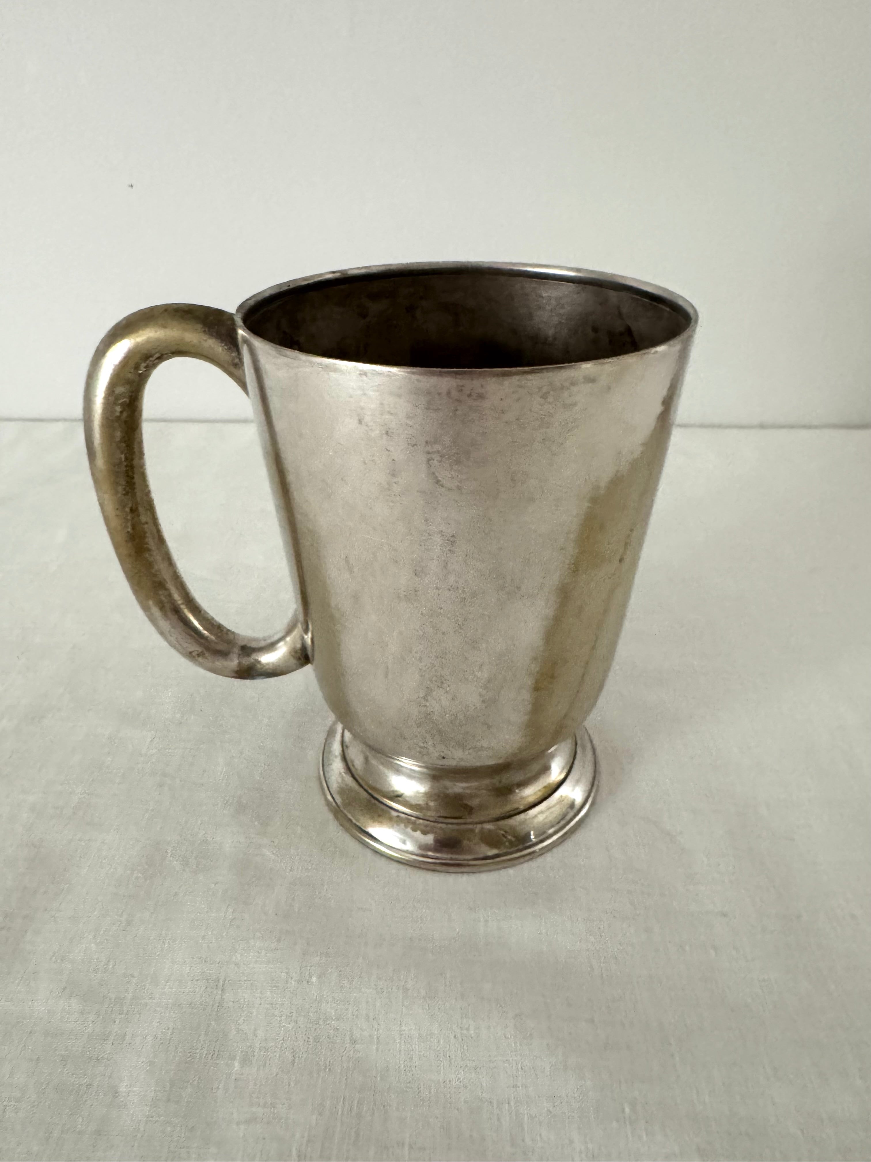 Vintage Worn Silverplate Tankard
