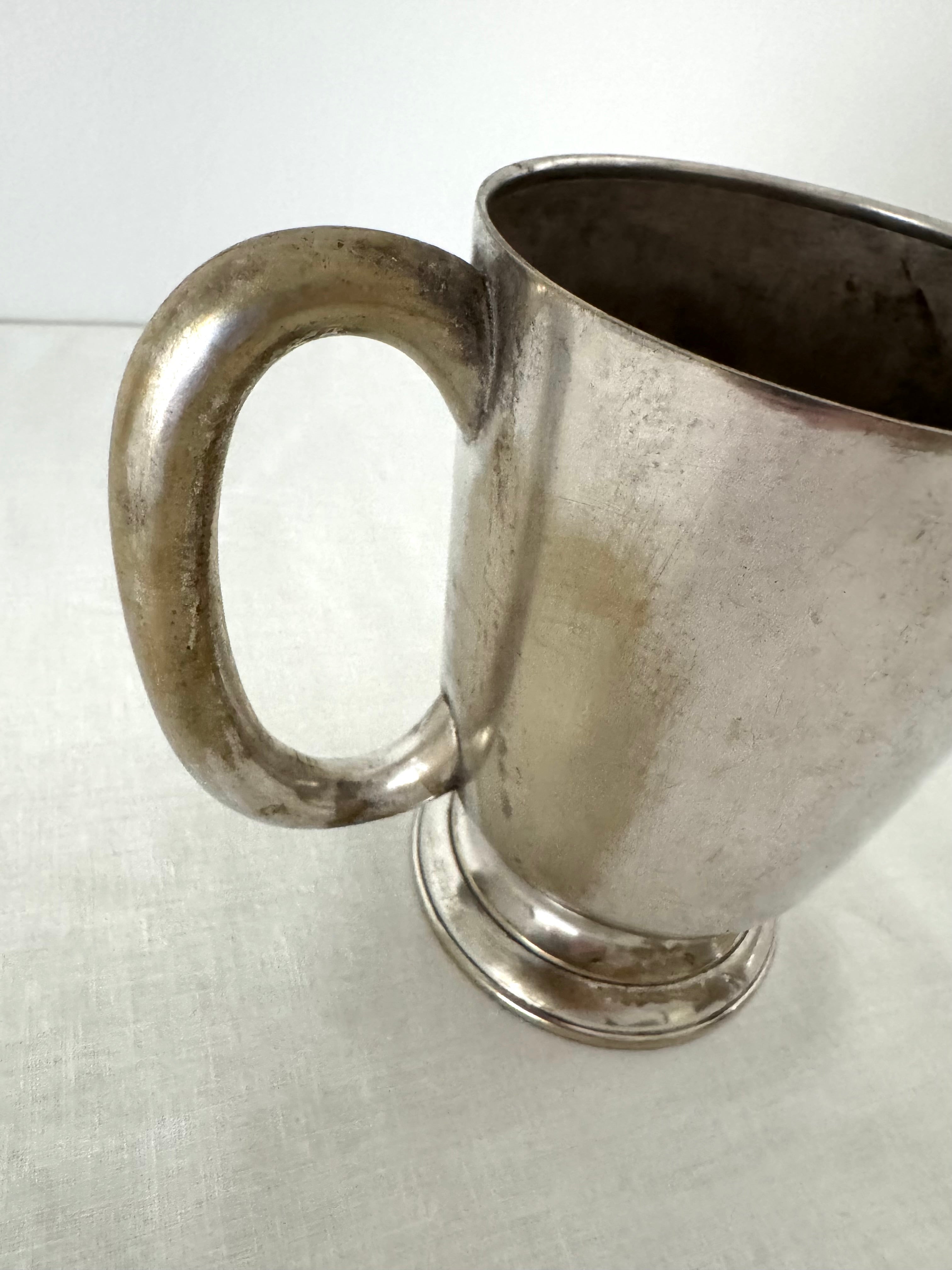 Vintage Worn Silverplate Tankard