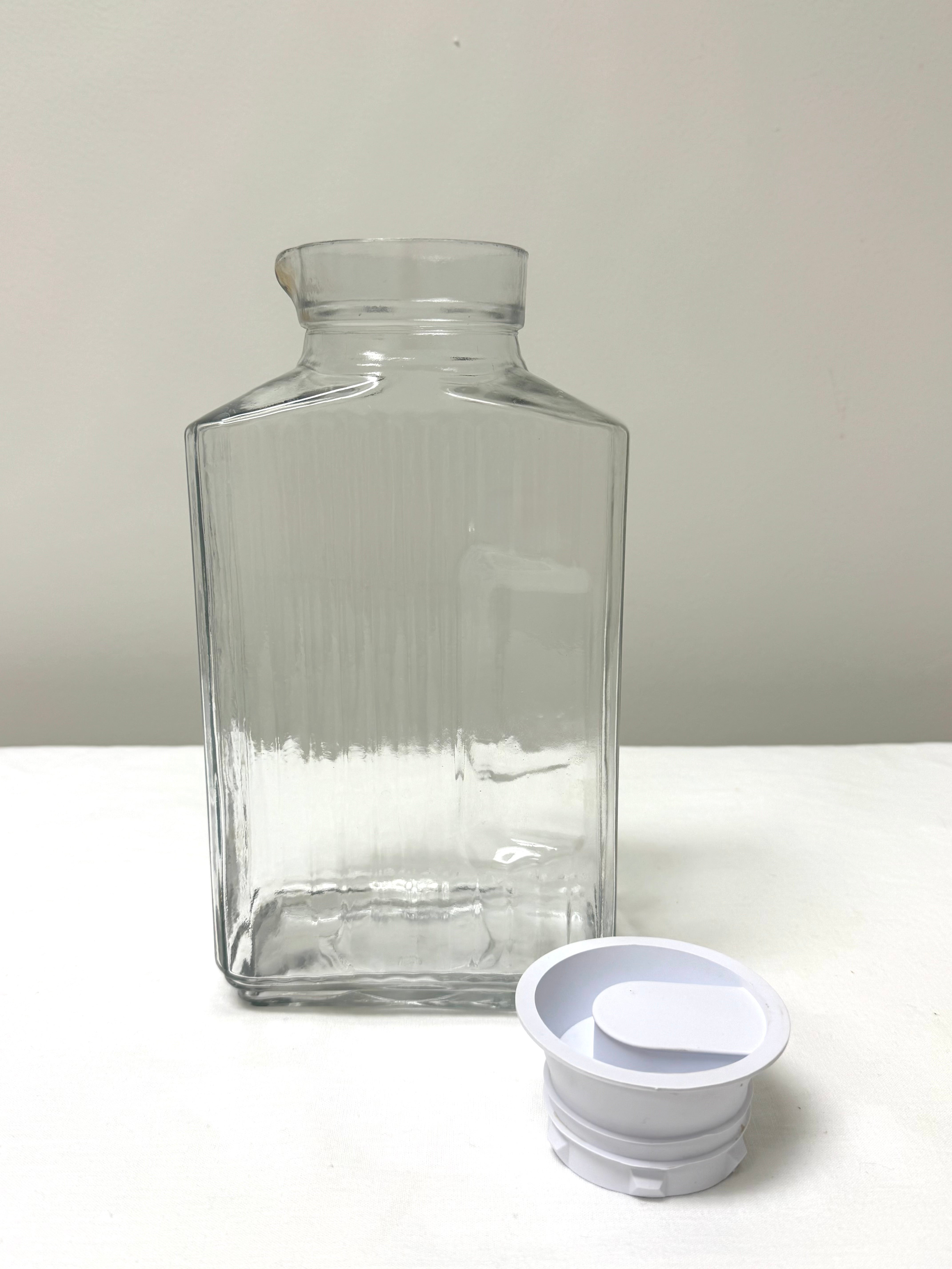 Ribbed Glass Refrigerator Jug