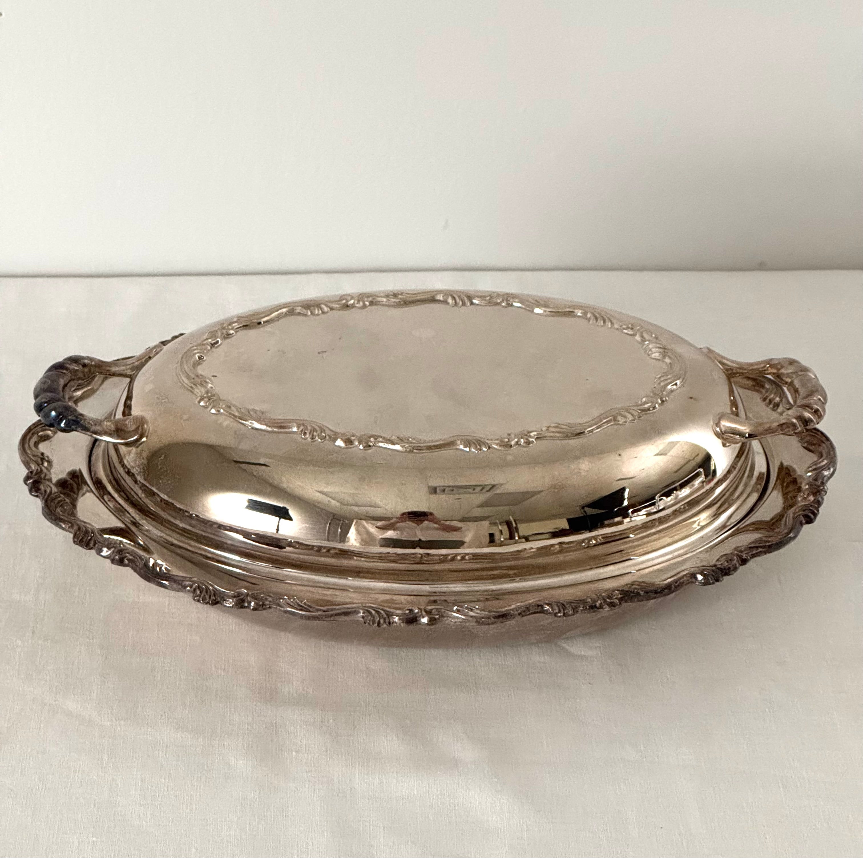 Vintage Silverplate Vegetable Dish with Lid