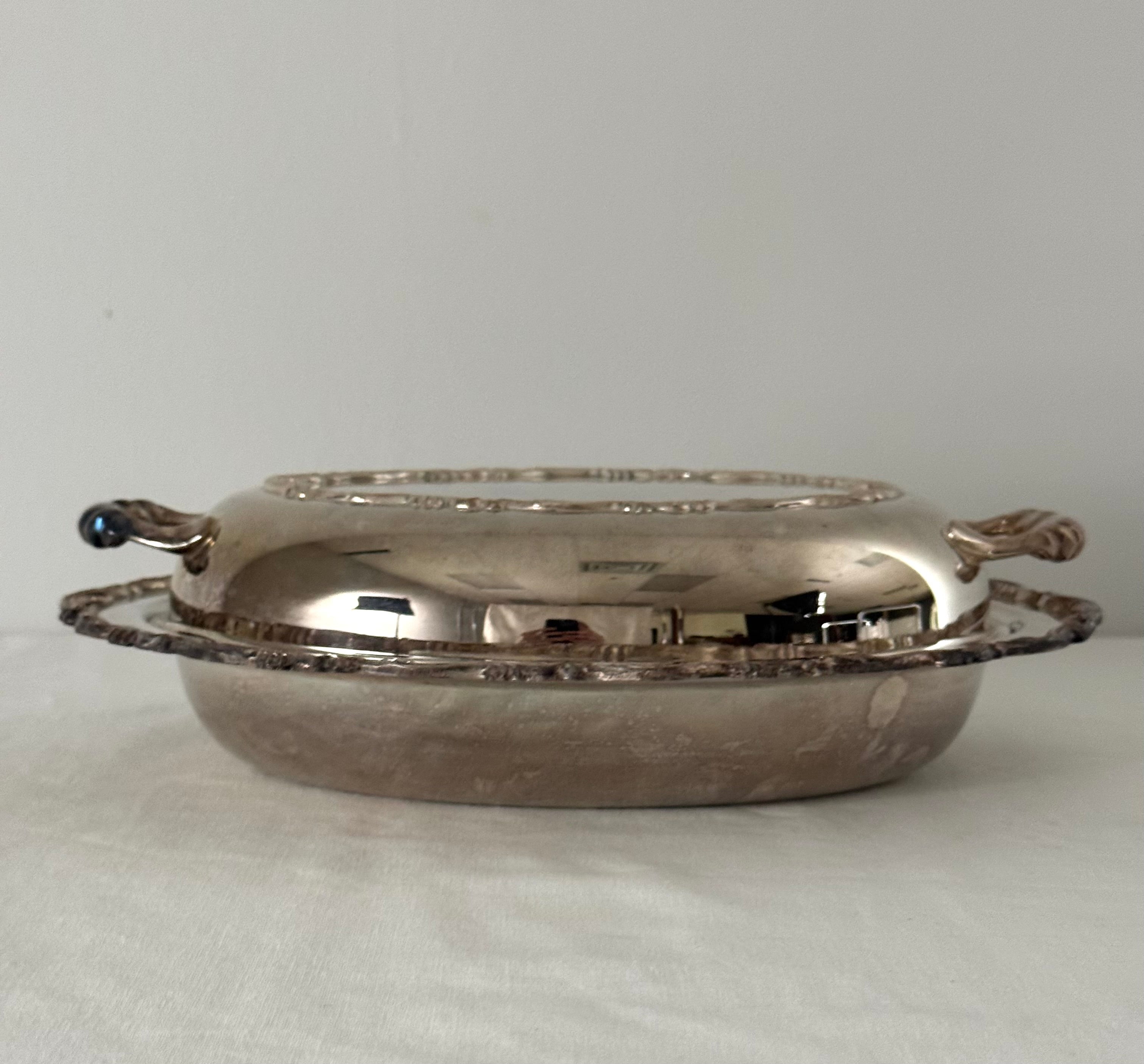 Vintage Silverplate Vegetable Dish with Lid