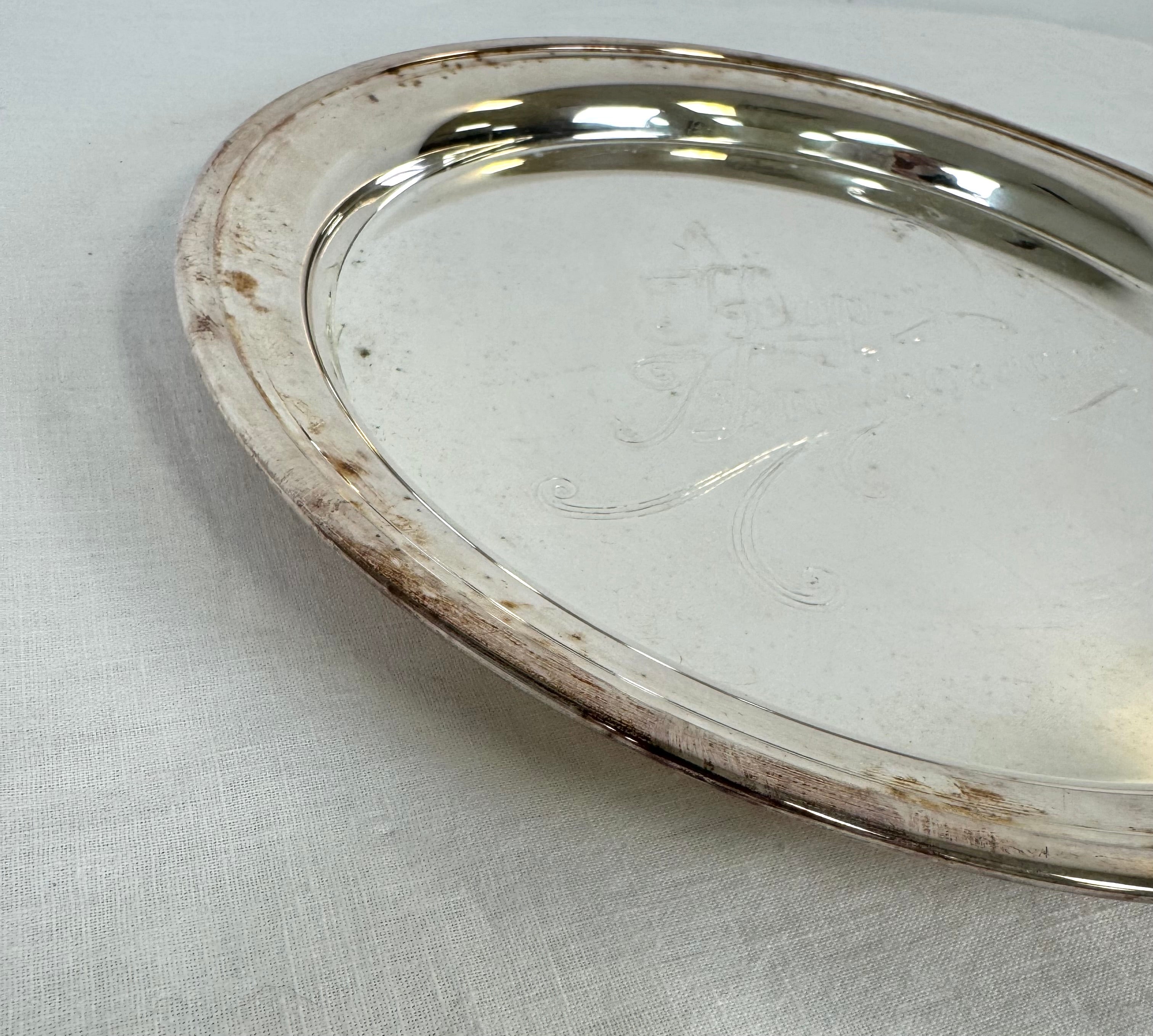 Vintage Silverplate 12" Anniversary Tray